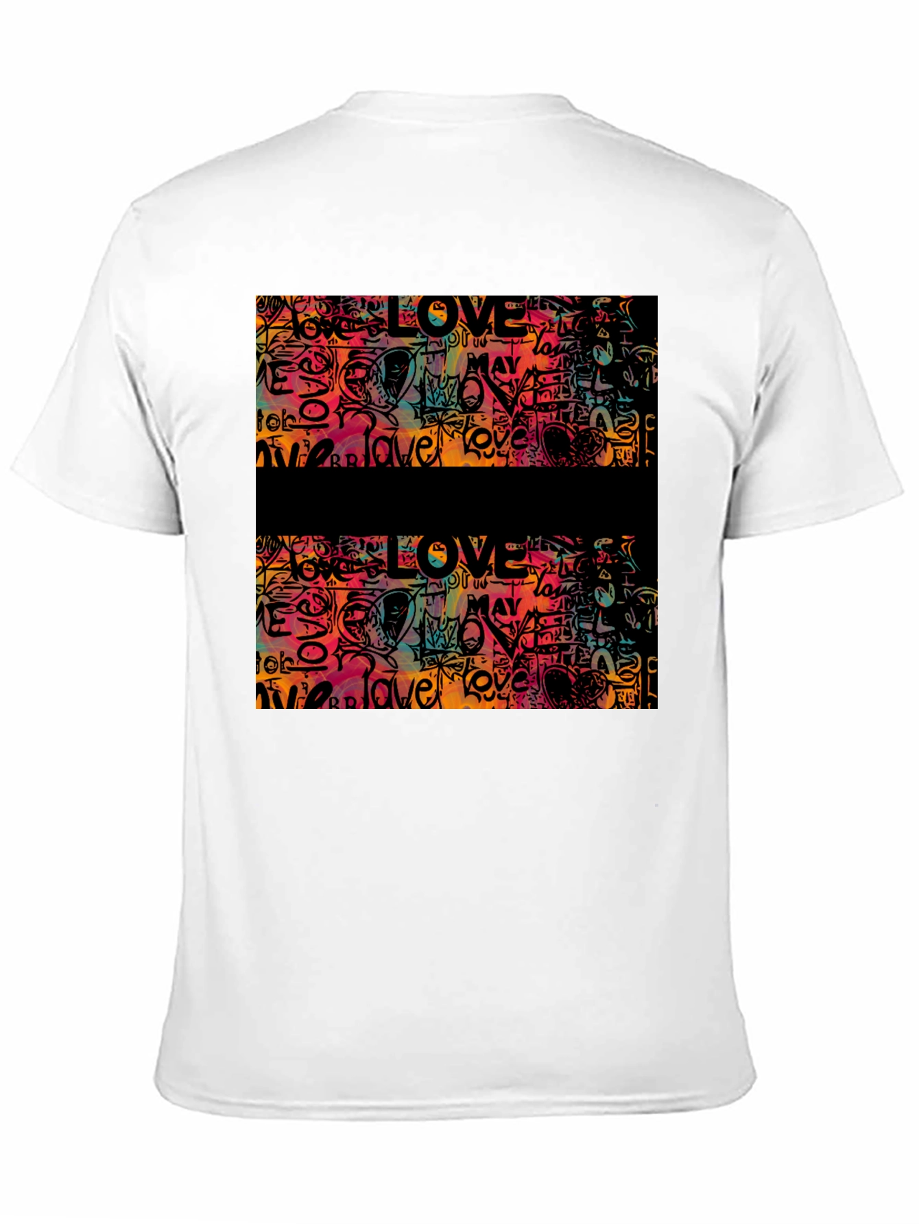 Black Love Graffiti Graphic Tee - Men's Black T-Shirt view 11