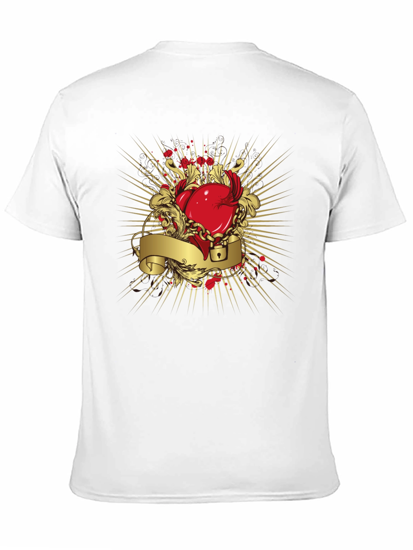 Black Heart Lock Graphic Tee - Unique Edgy Design view 11