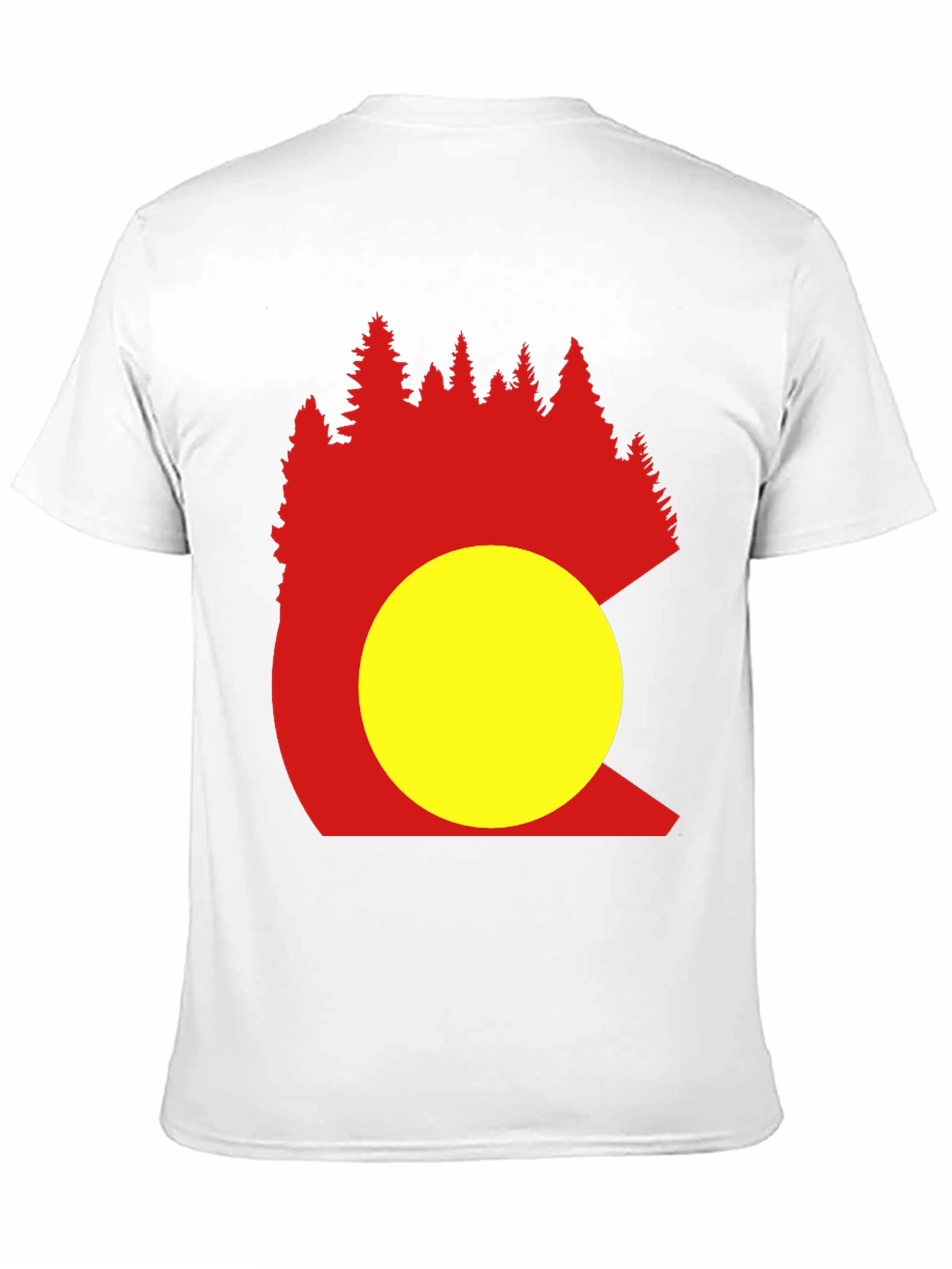 Black Colorado Trees Men's Black Graphic T-Shirt view 11