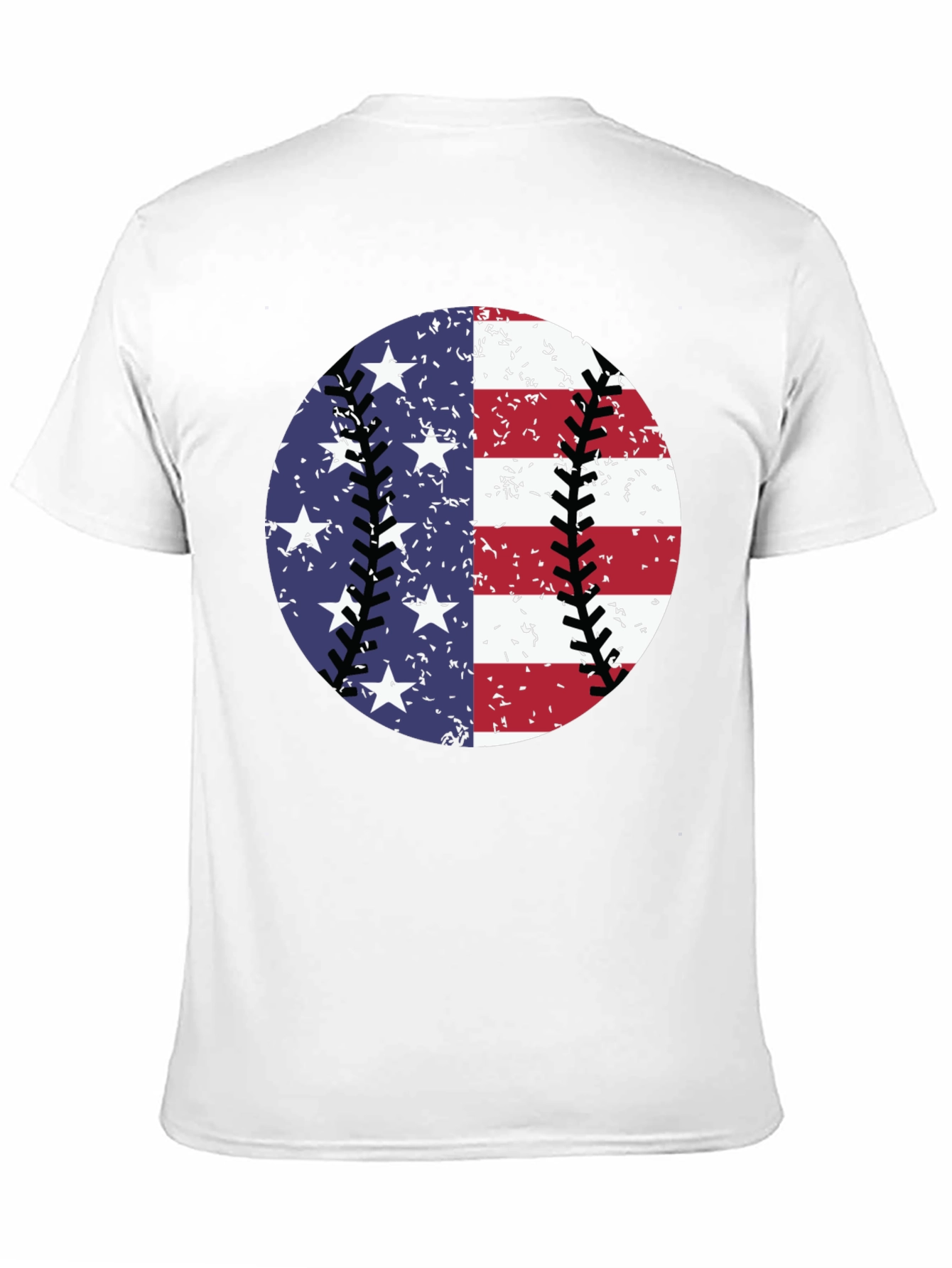 Black Patriotic Baseball T-Shirt: Stars & Stripes Tee view 11