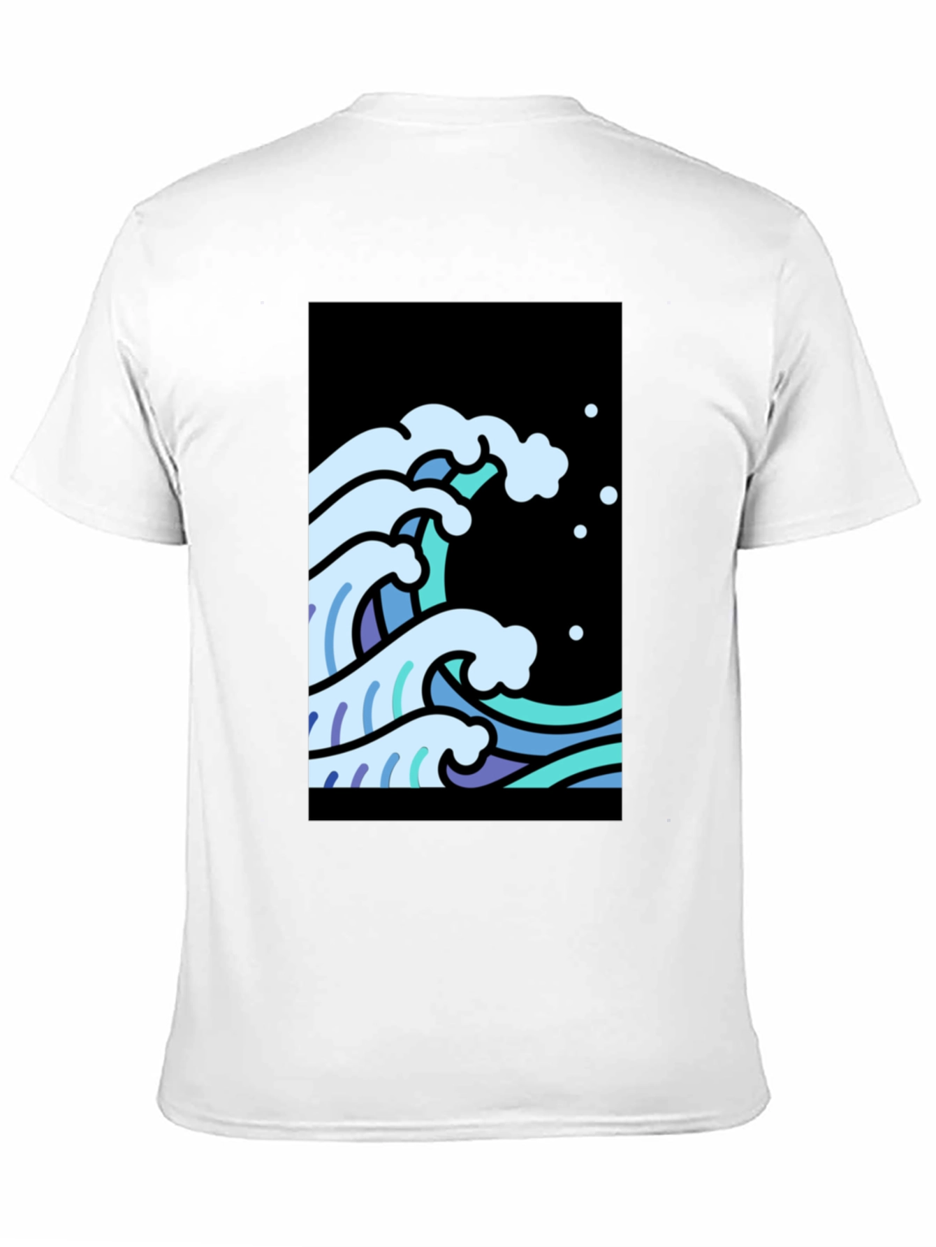 Black Cool Waves Graphic Tee - Black Cotton T-Shirt view 11