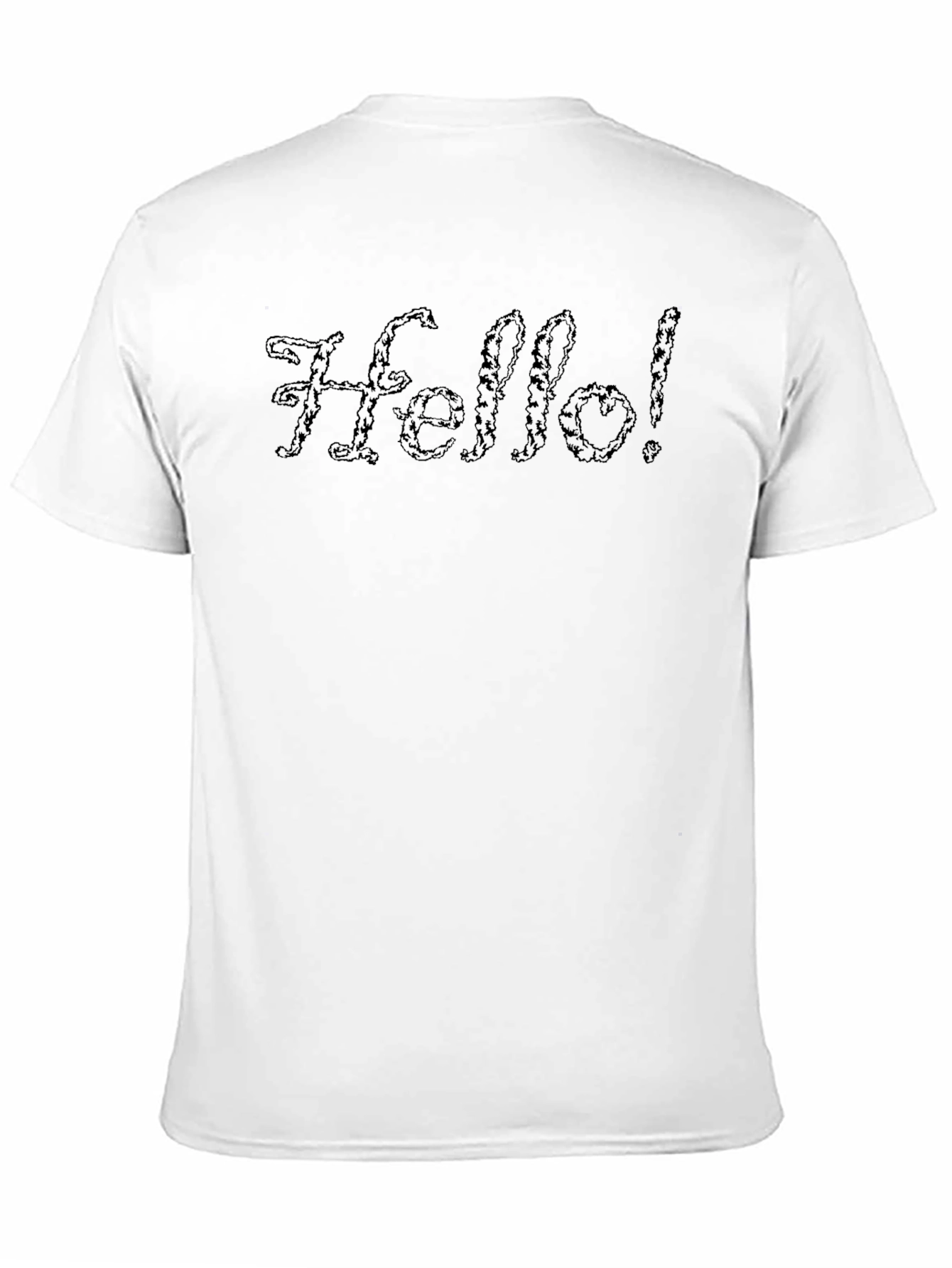 Black Hello! Black Graphic Print Men's T-Shirt view 11
