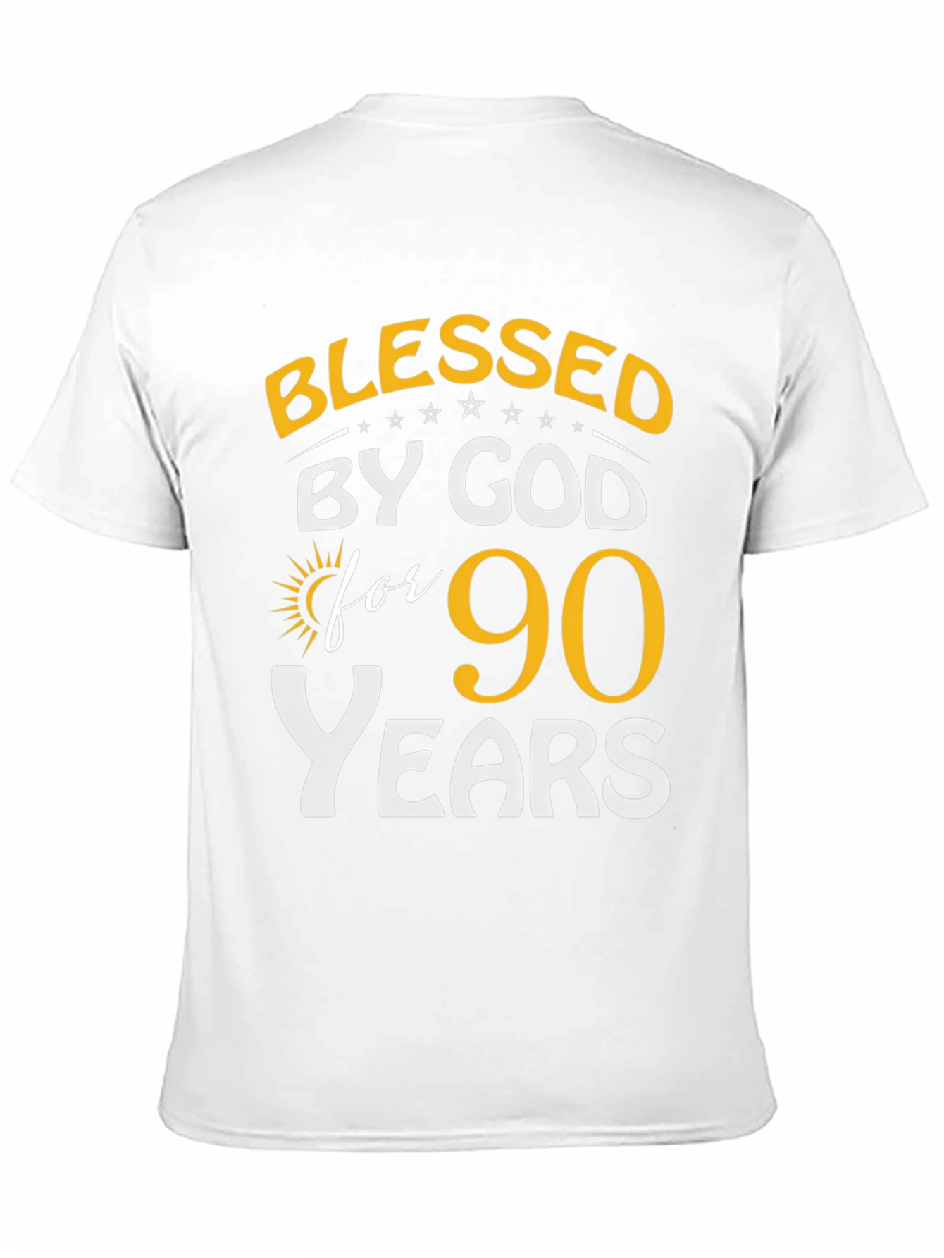Black Blessed by God 90 Years T-Shirt view 11