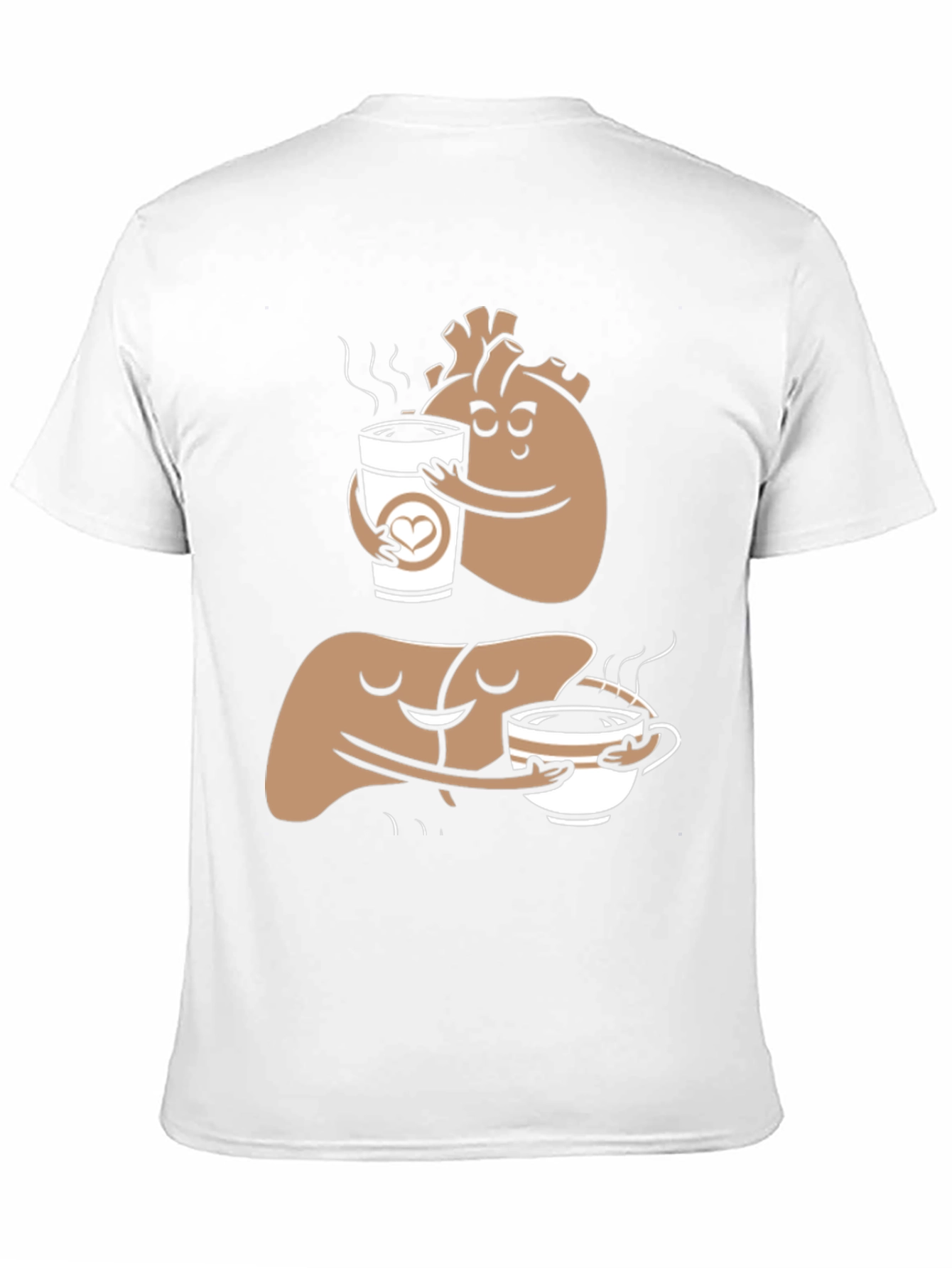 Black Anatomical Heart & Liver Coffee T-Shirt view 11