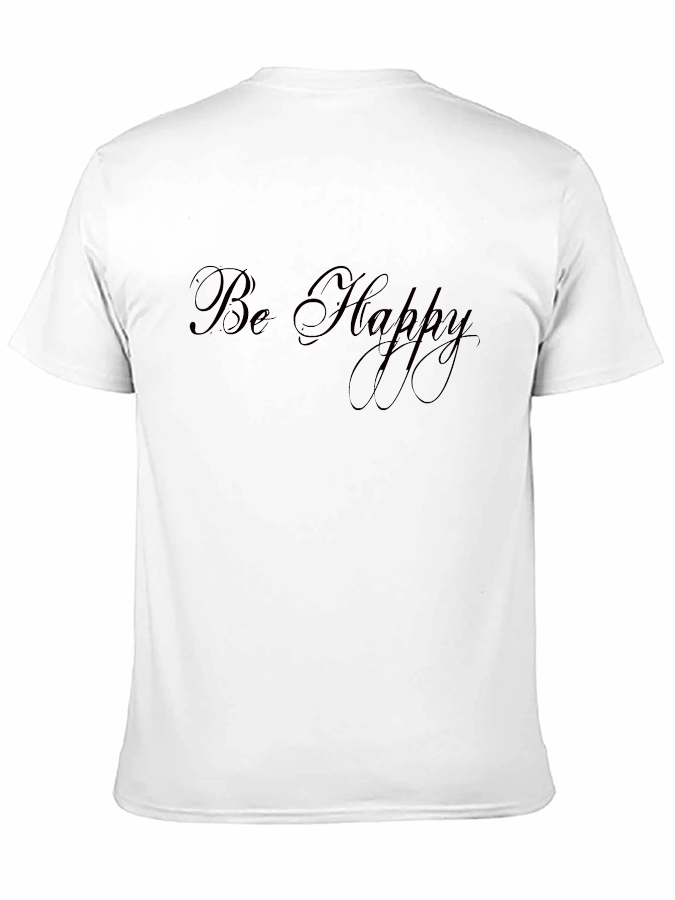 Black Be Happy Black Graphic T-Shirt view 11
