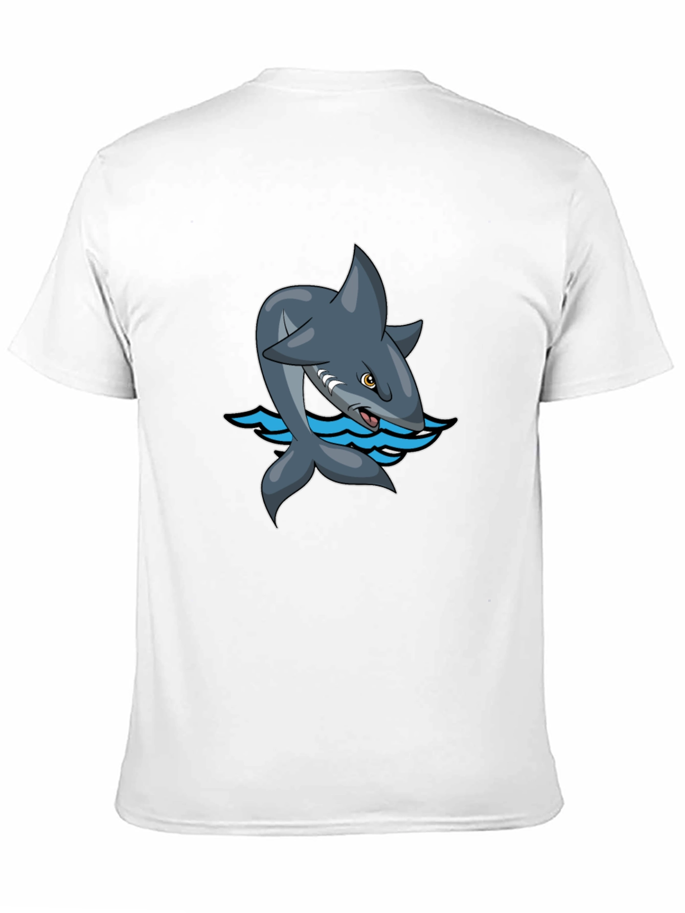 Black Cartoon Shark Graphic Tee - Black Cotton Comfort view 11