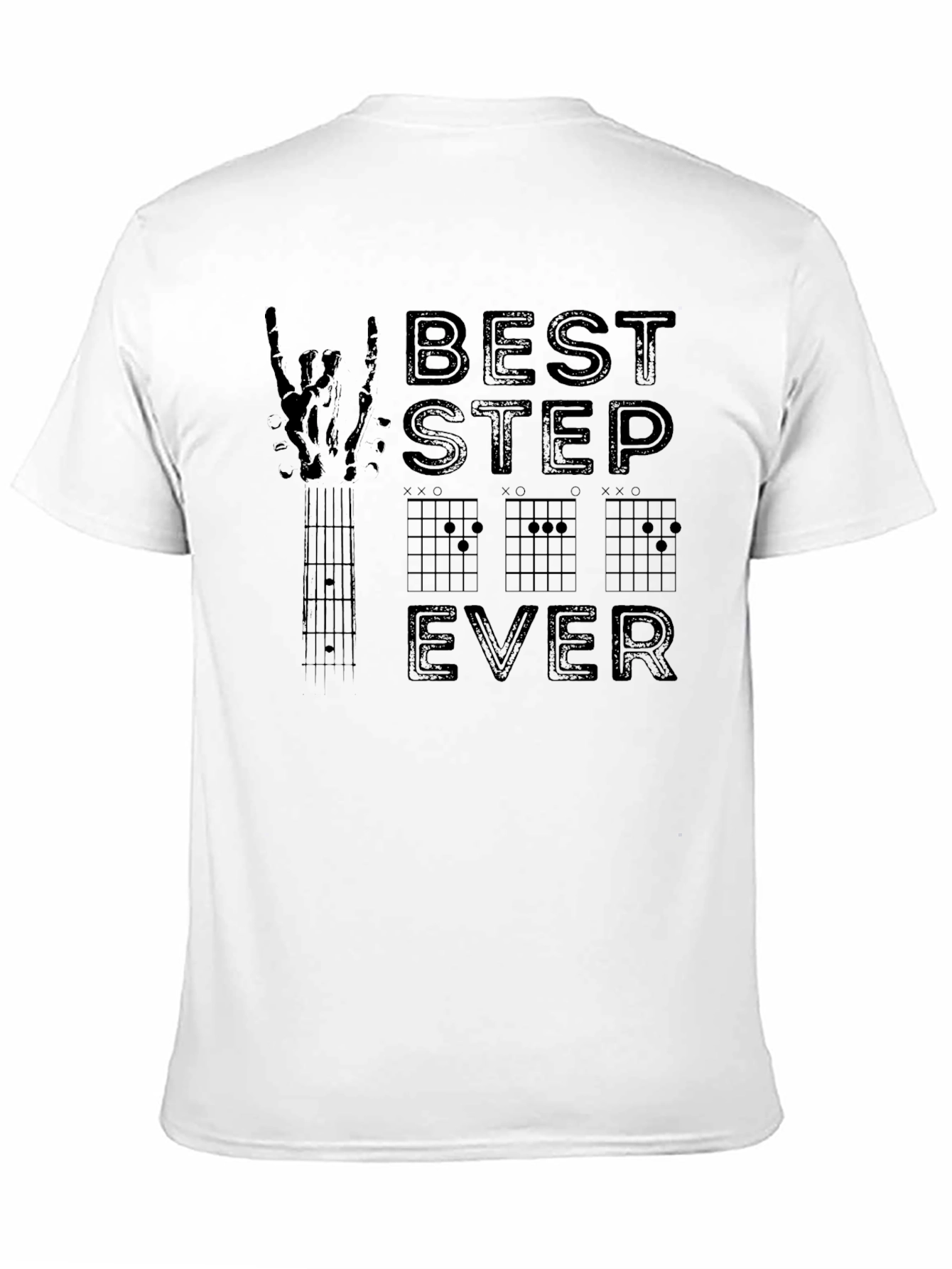 Black Best Stepdad Ever Guitar Chord T-Shirt view 11