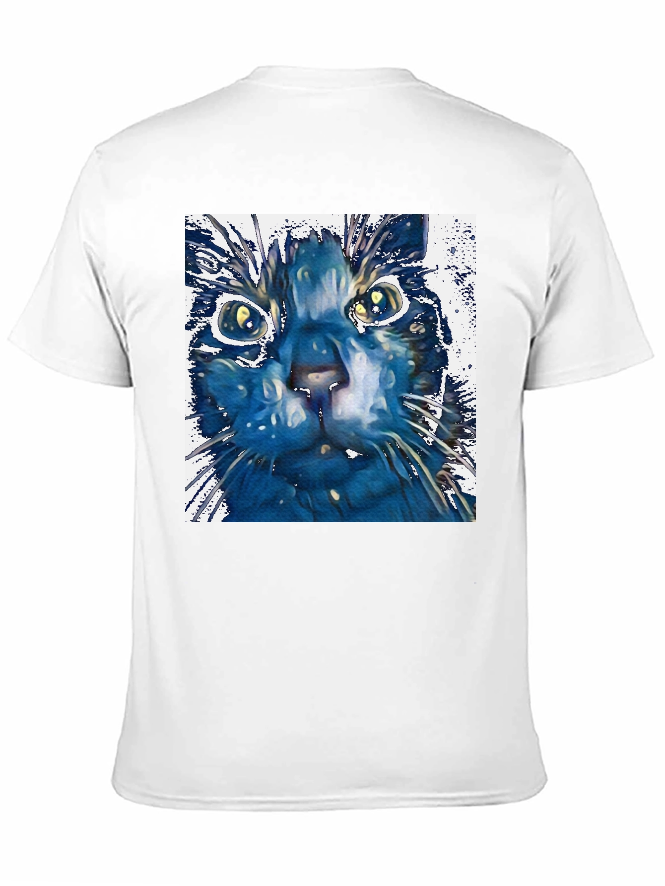 Black Abstract Cat Art Print Black T-Shirt view 11