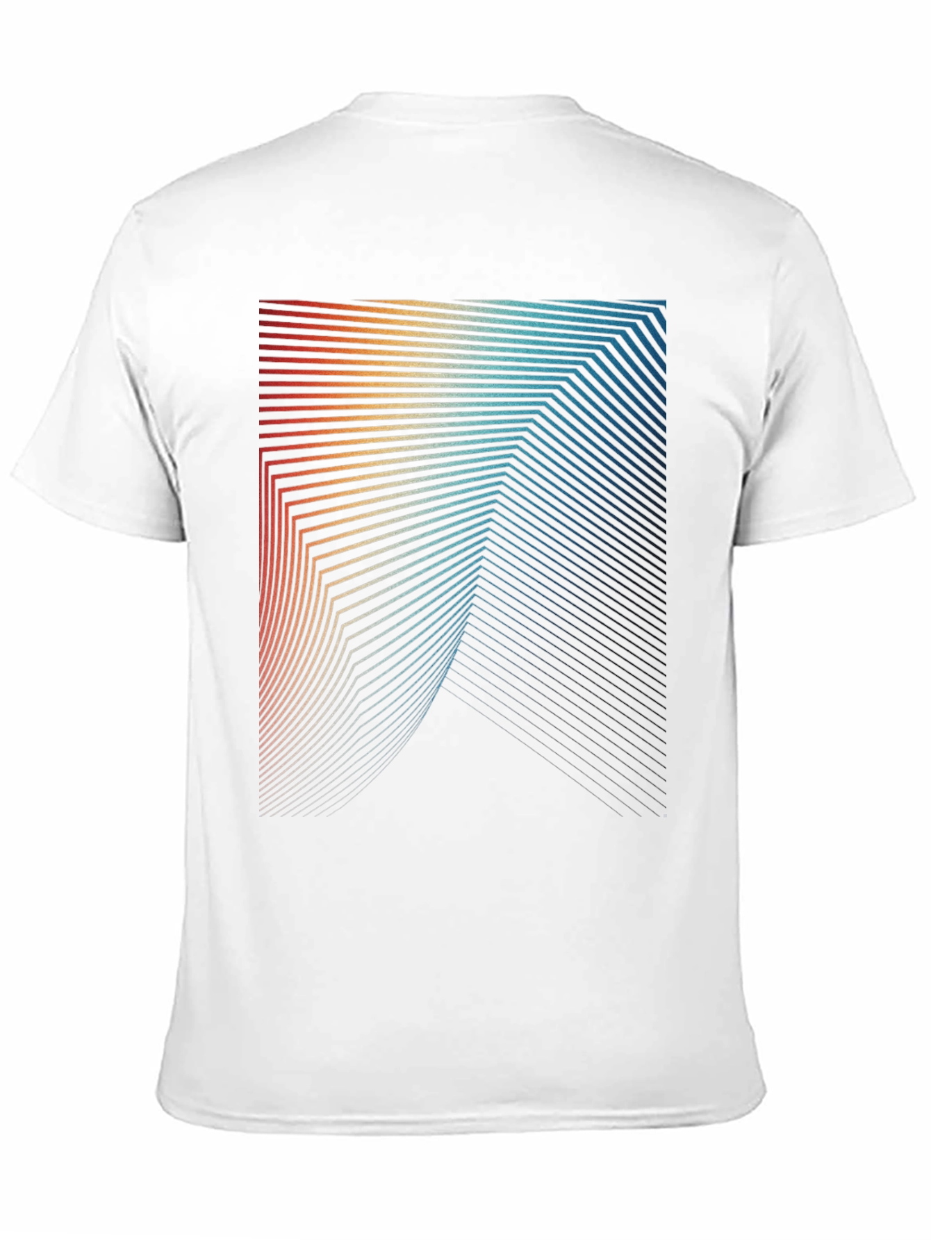 Black Retro Geometric Lines Graphic T-Shirt view 11