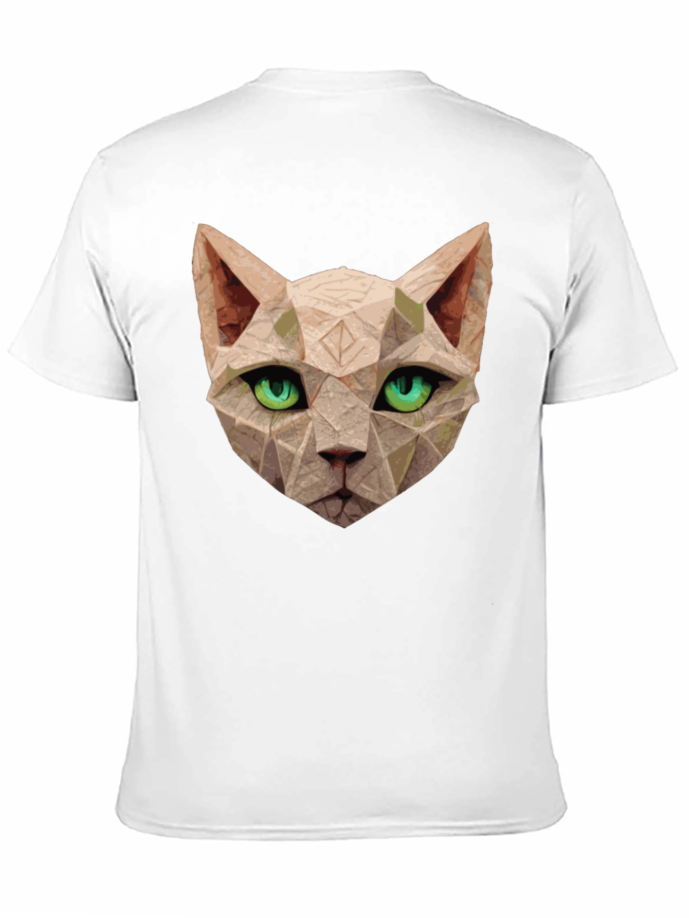 Black Geometric Cat T-Shirt - Unique Art Tee view 11