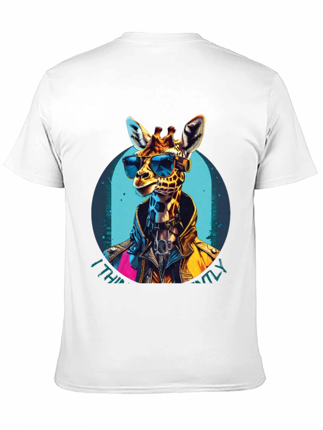 Black Cool Giraffe Graphic Tee - Unisex Black T-Shirt view 11