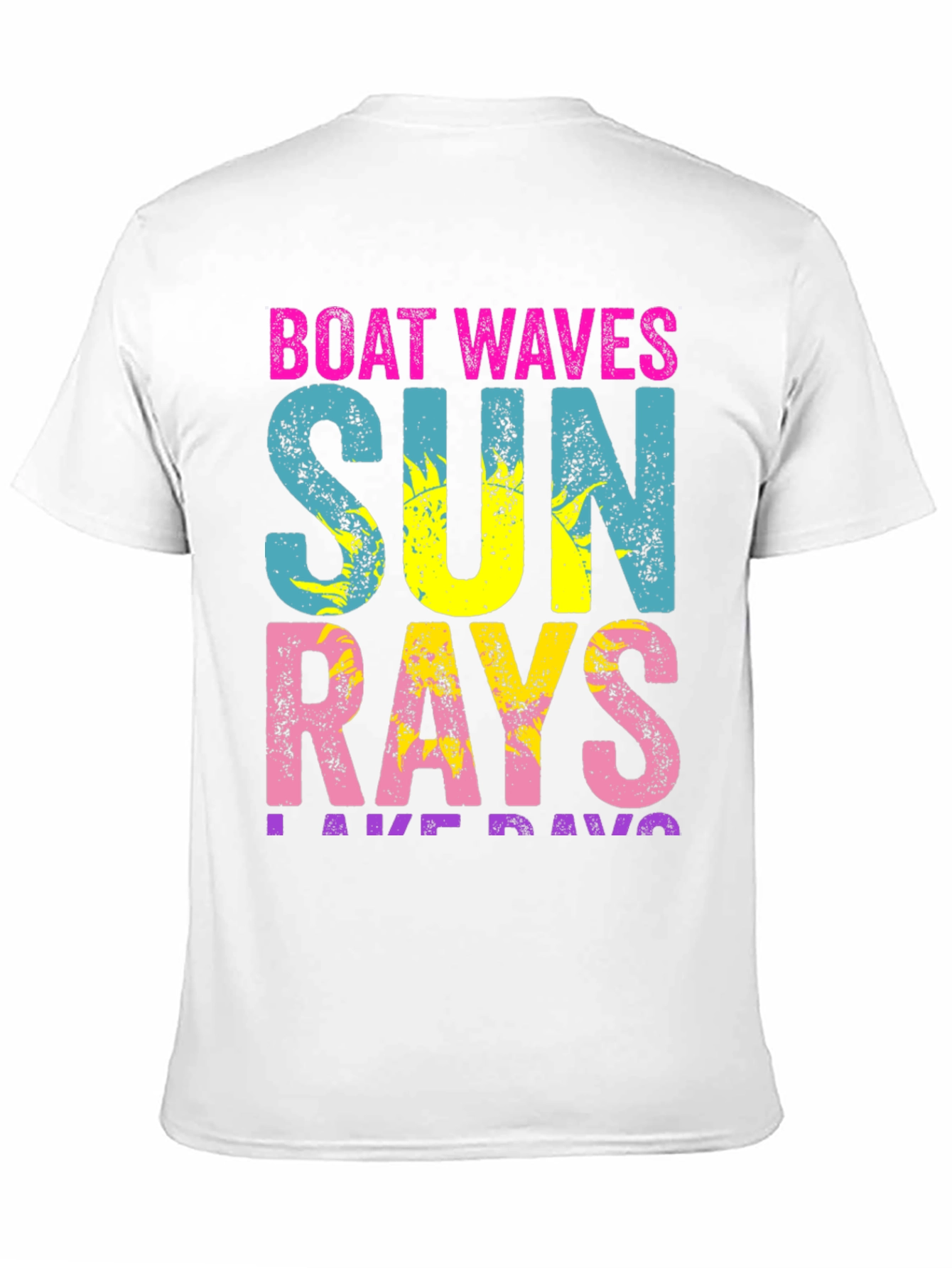 Black Boat Waves Sun Rays T-Shirt - Vibrant Summer Tee view 11