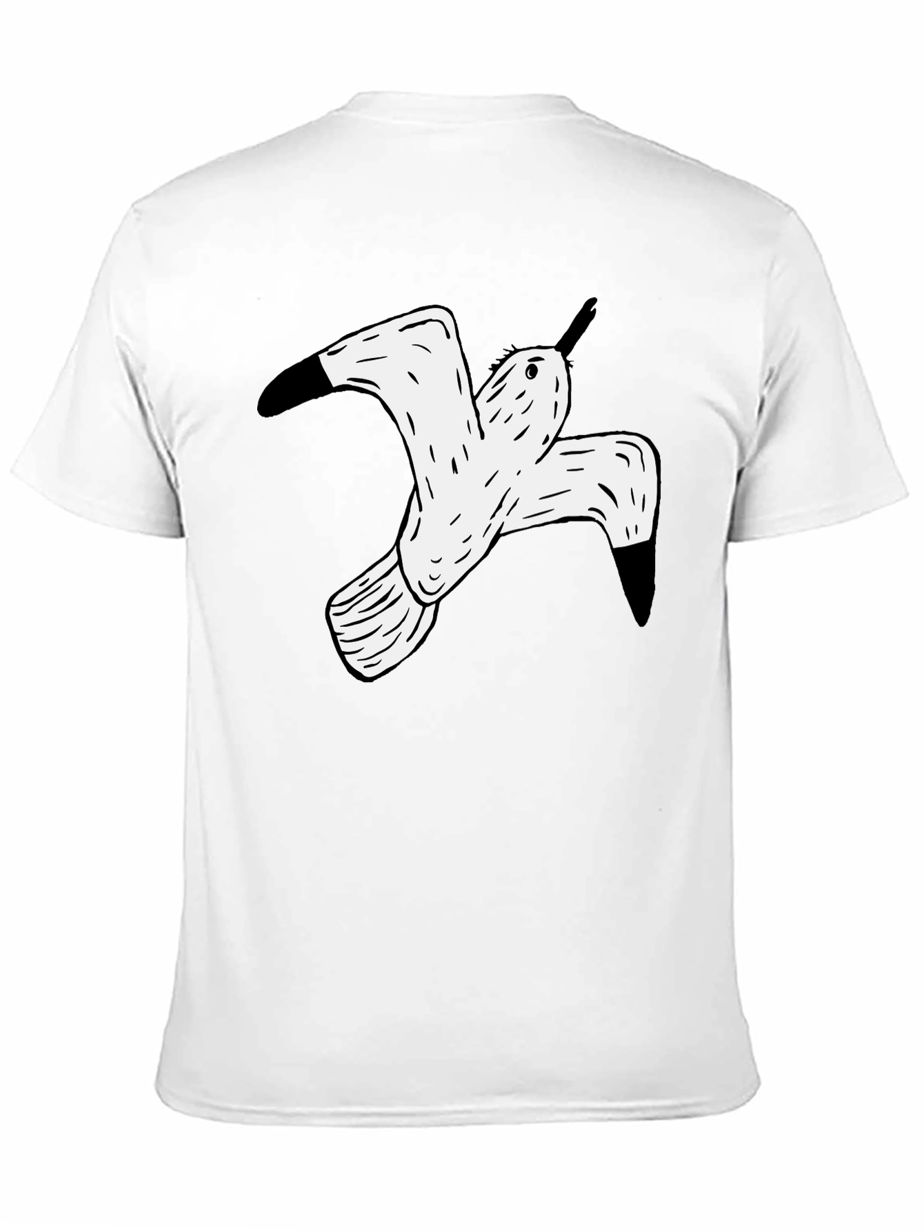 Black Black T-Shirt with White Flying Bird Graphic view 11