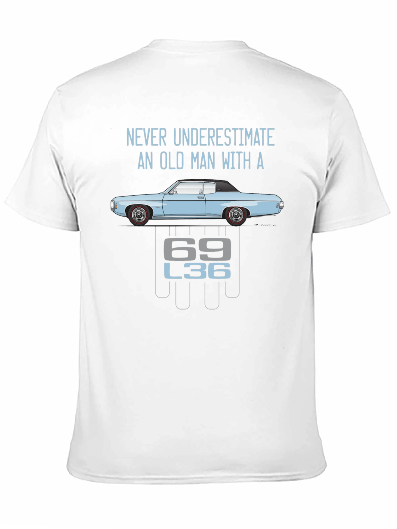 Black Old Man 69 L36 Car Graphic T-Shirt view 11