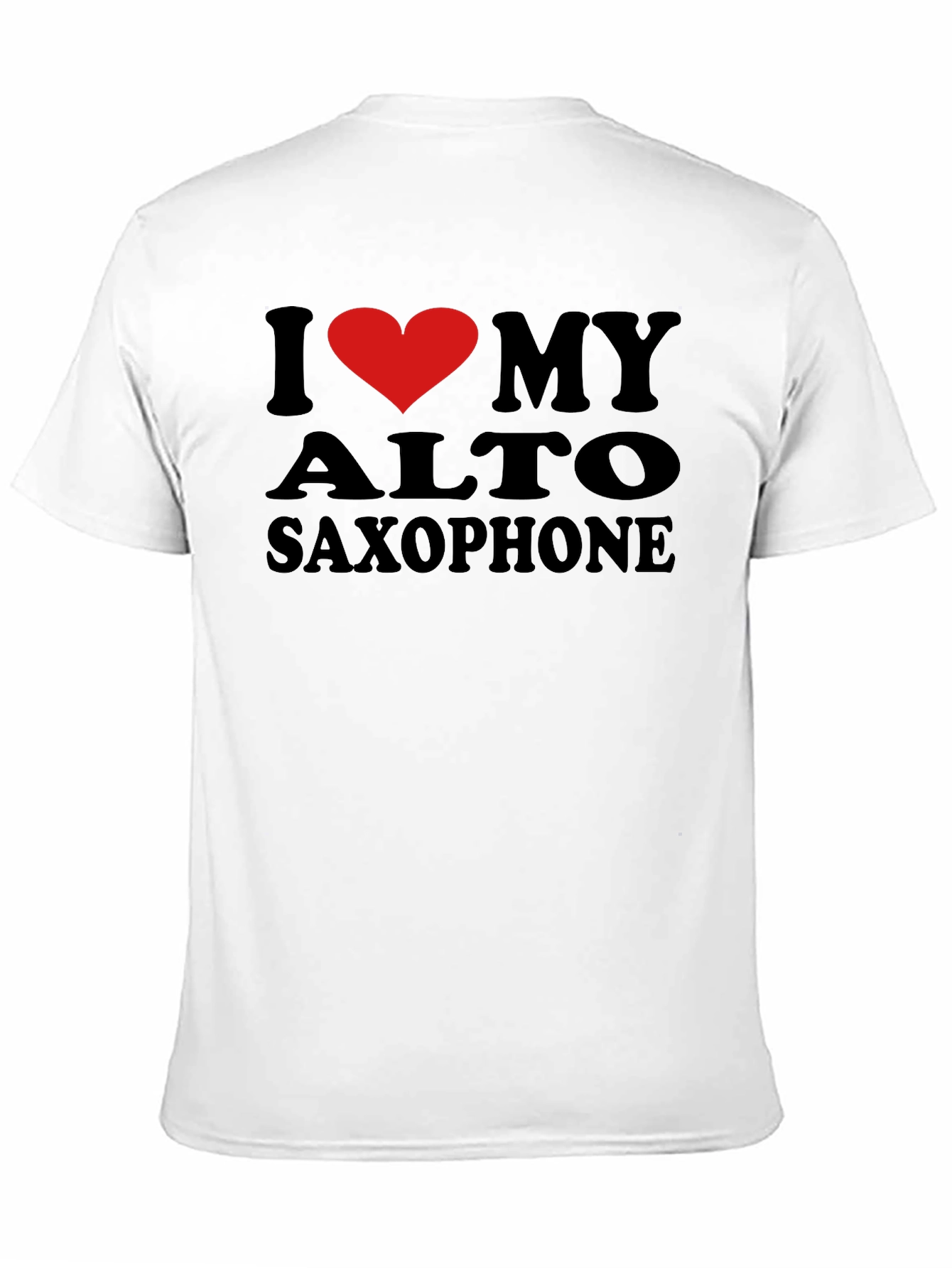Black I Love My Alto Saxophone Black T-Shirt view 11