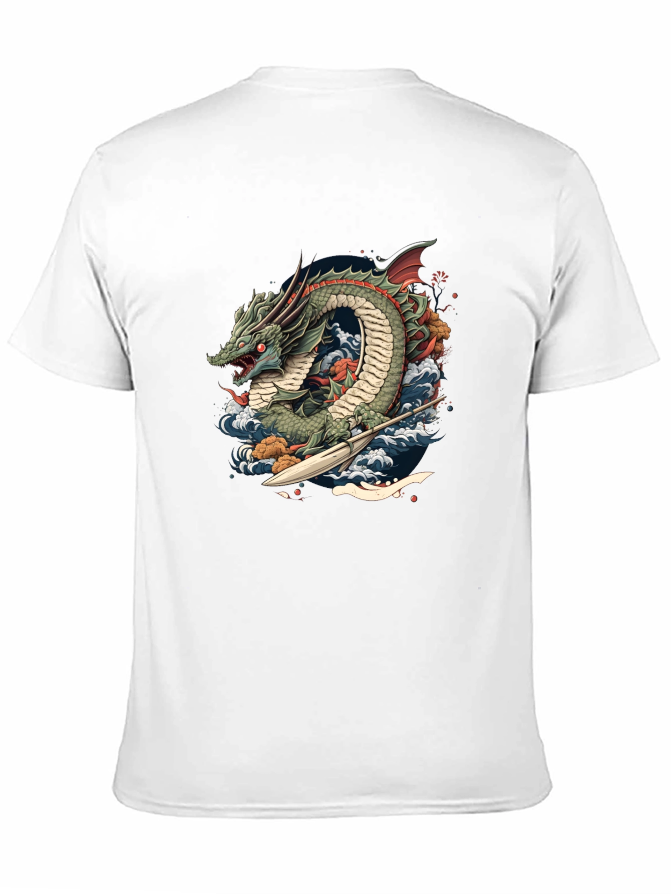 Black Dragon Wave T-Shirt - Unique Graphic Tee view 11