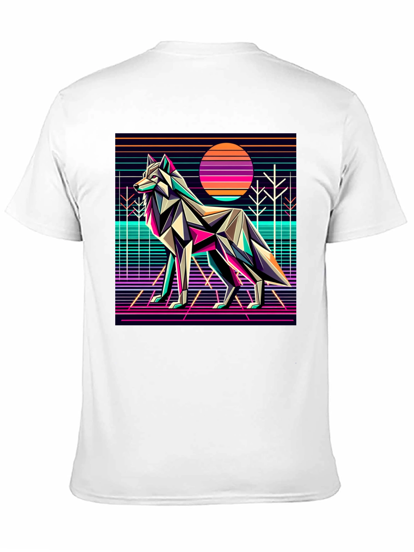 Black Retro Wolf Graphic Tee - 80s Style view 11