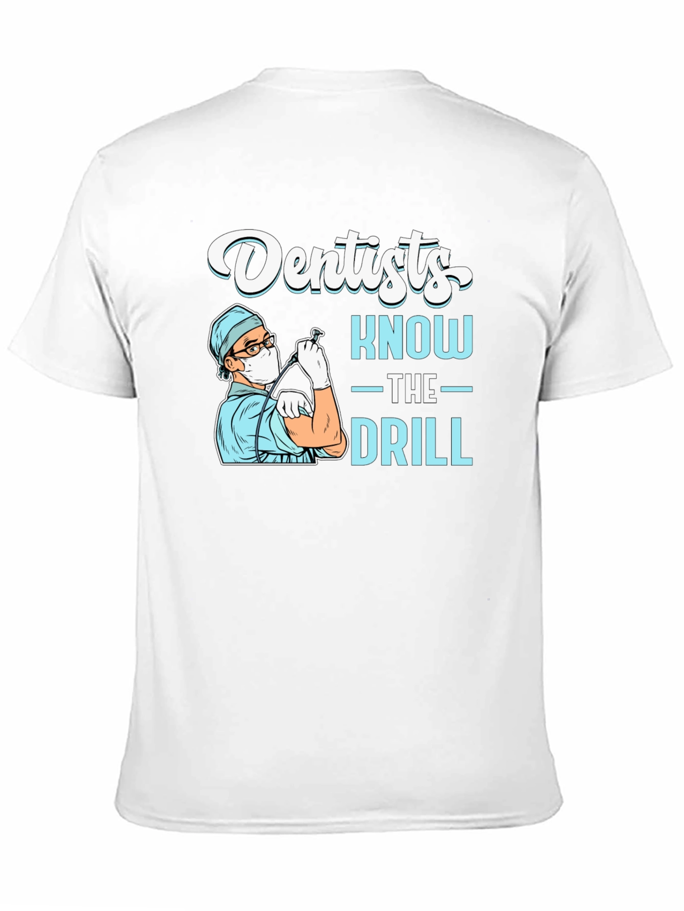 Black Dentist 'Know The Drill' Black T-Shirt view 11