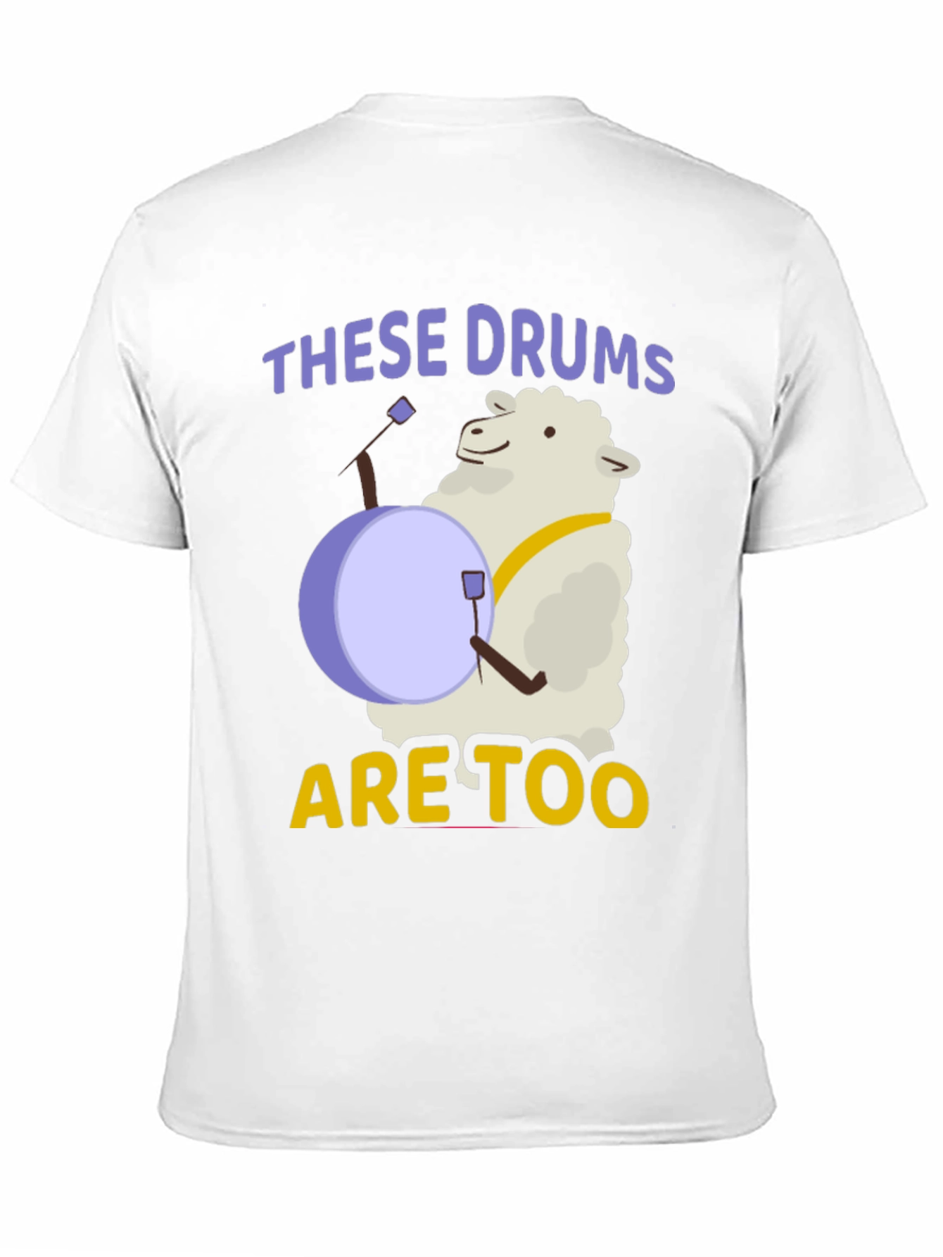 Black Funny Sheep Drummer T-Shirt - "These Drums are Too" view 11