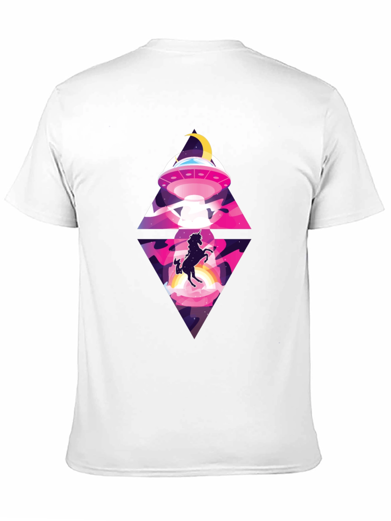 Black Unicorn UFO Graphic Tee - Black Cotton T-Shirt view 11