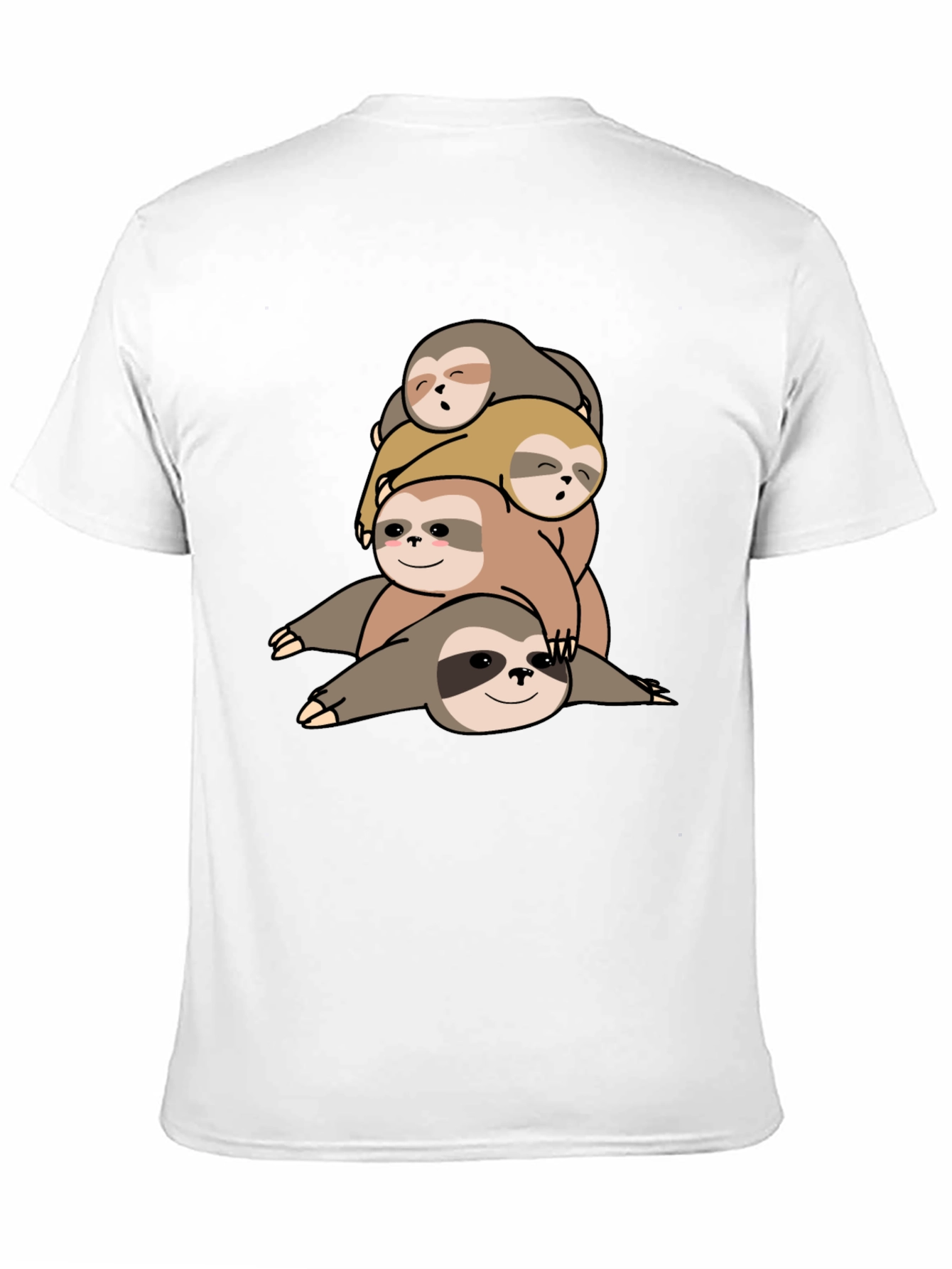 Black Stacked Sloth Graphic Tee - Comfy Men's T-Shirt view 11