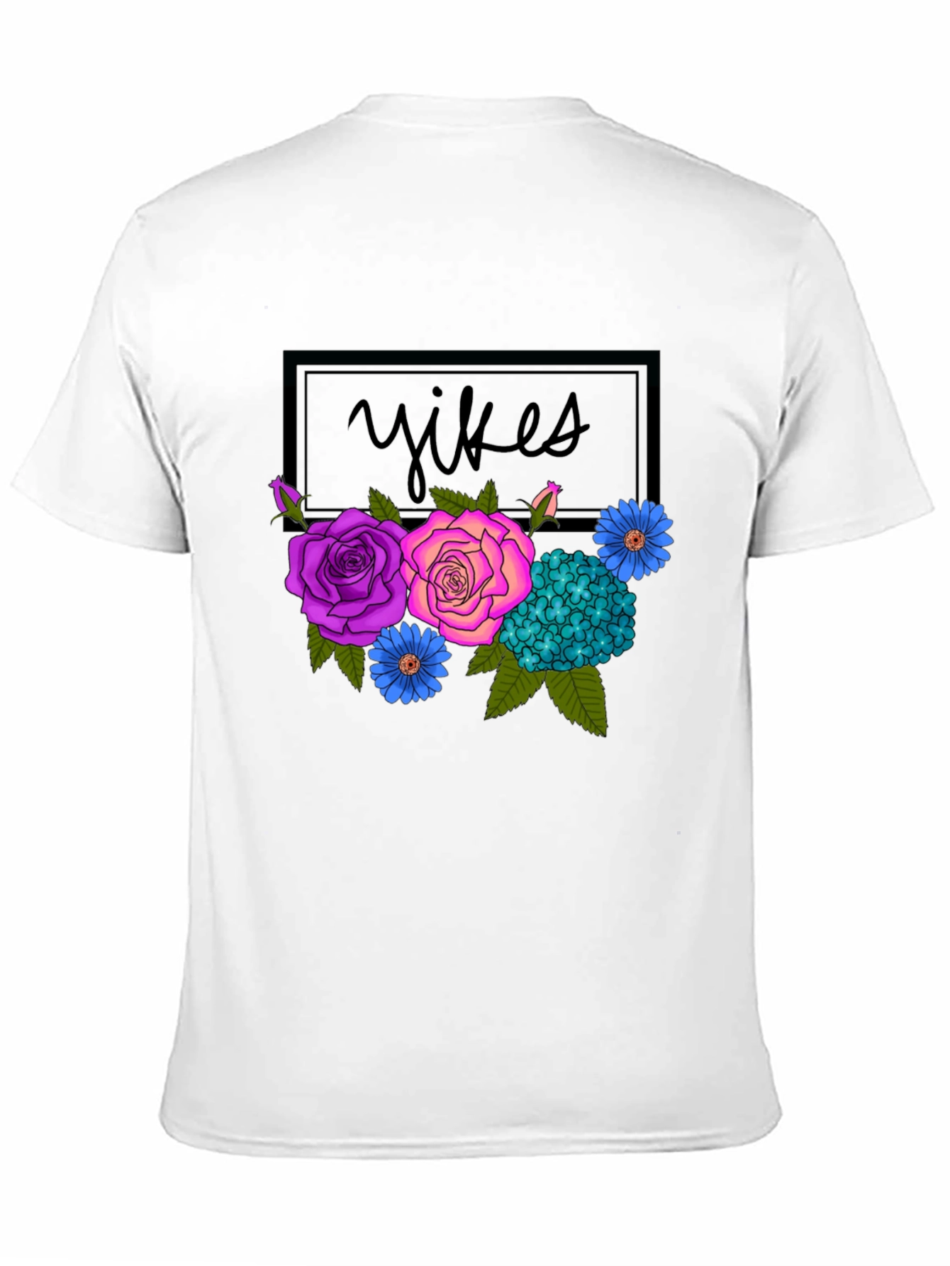 Black Floral Yikes Graphic Tee - Trendy & Unique! view 11