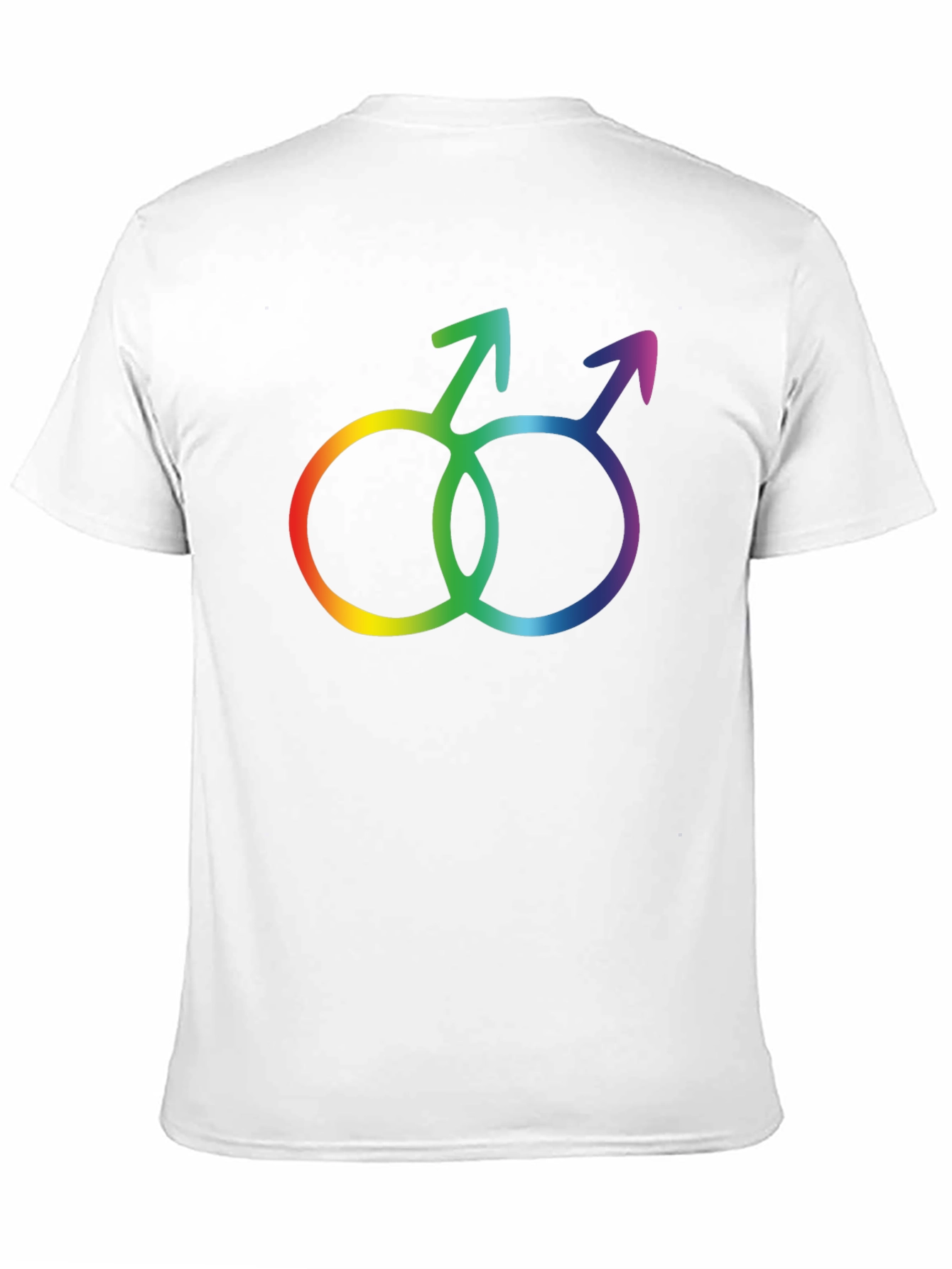 Black Rainbow Gay Pride Interlocking Mars Symbol Black T-Shirt view 11