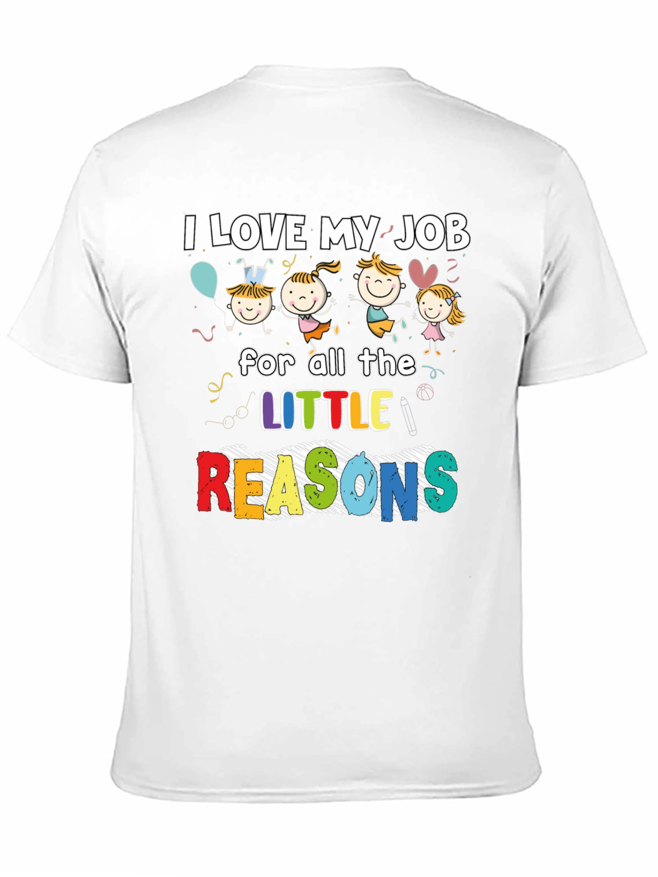Black I Love My Job Teacher T-Shirt view 11