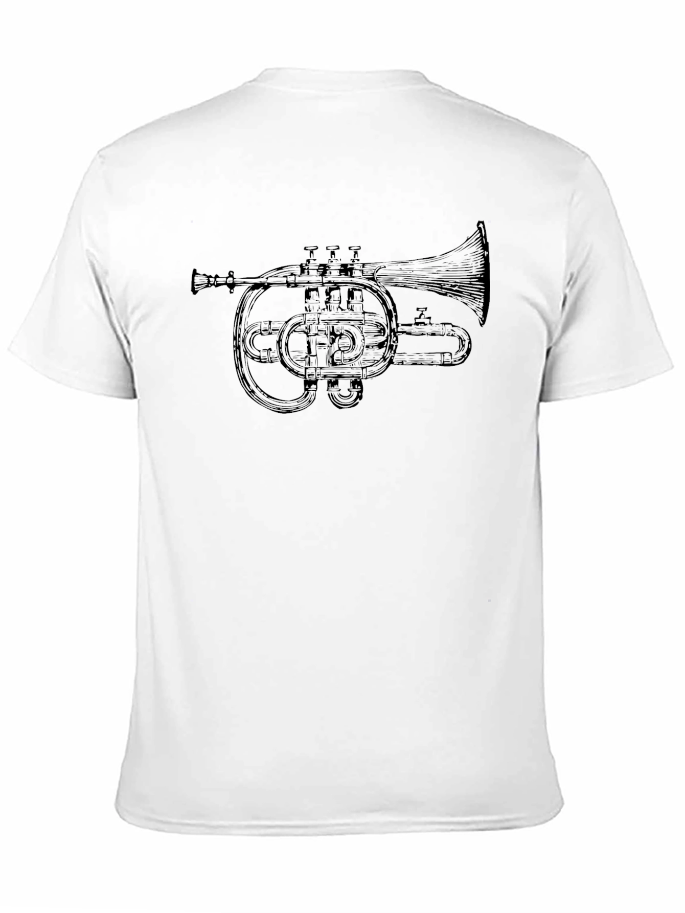 Black Vintage Cornet T-Shirt - Classic Music Design view 11