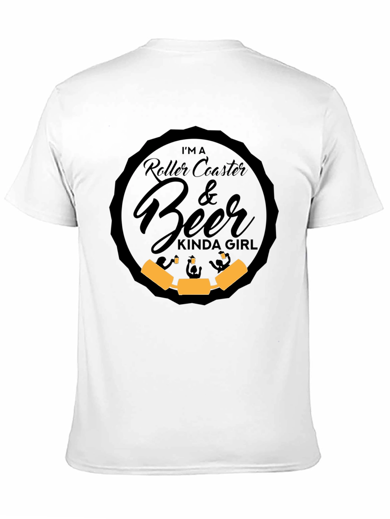 Black Roller Coaster & Beer Kinda Girl Graphic T-Shirt view 11