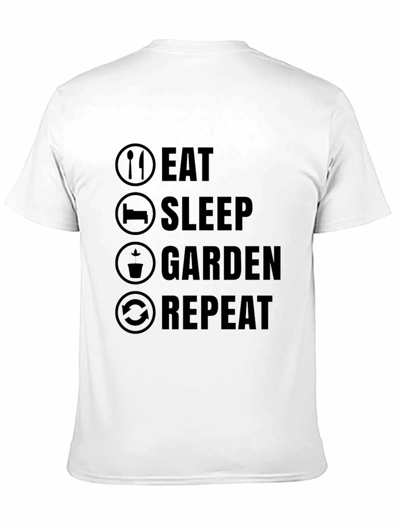 Black Eat Sleep Garden Repeat Graphic T-Shirt view 11