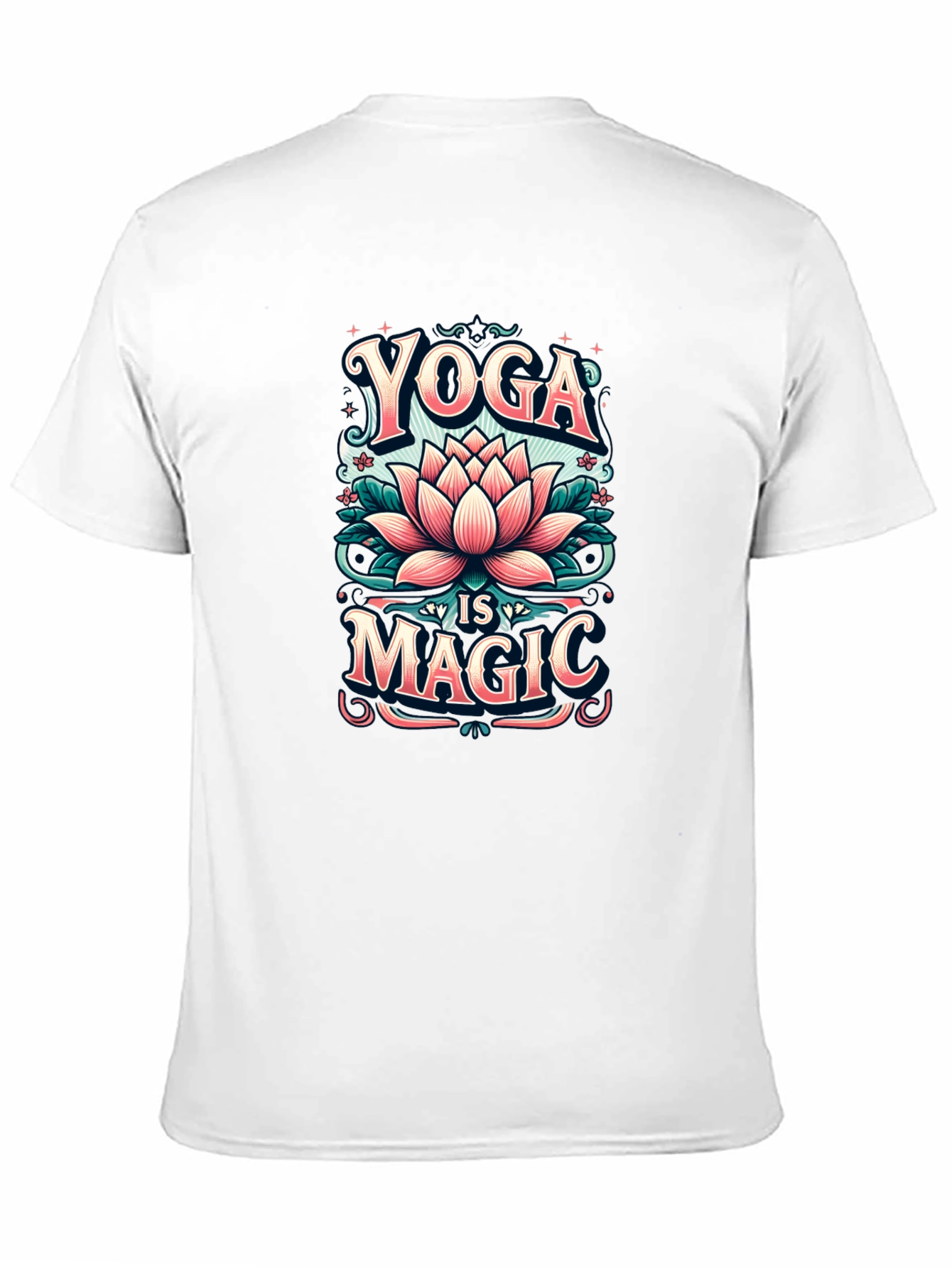 Black Yoga is Magic T-Shirt - Lotus Flower Design view 11