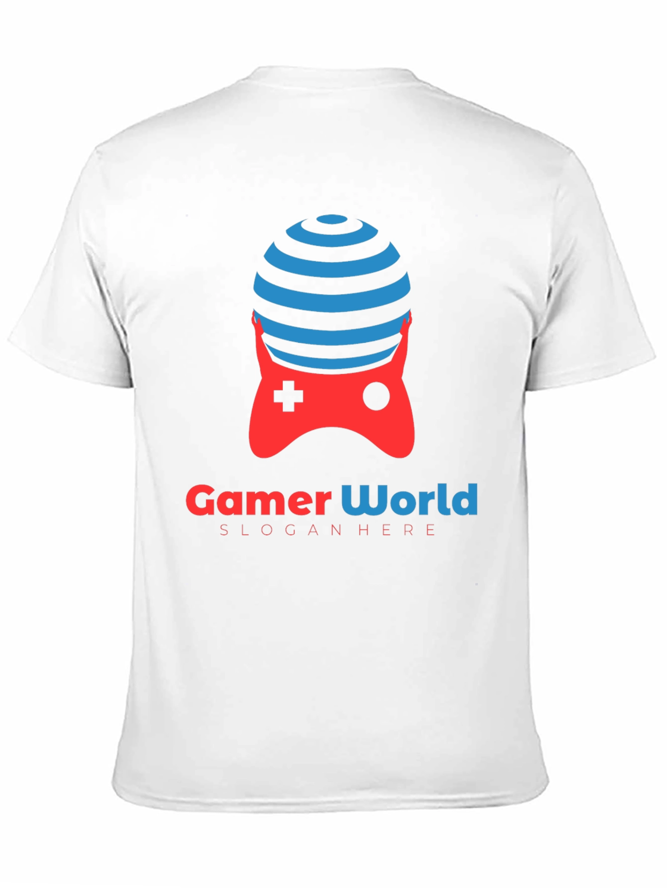 Black Gamer World Black T-Shirt | Unique Gaming Controller Design view 11