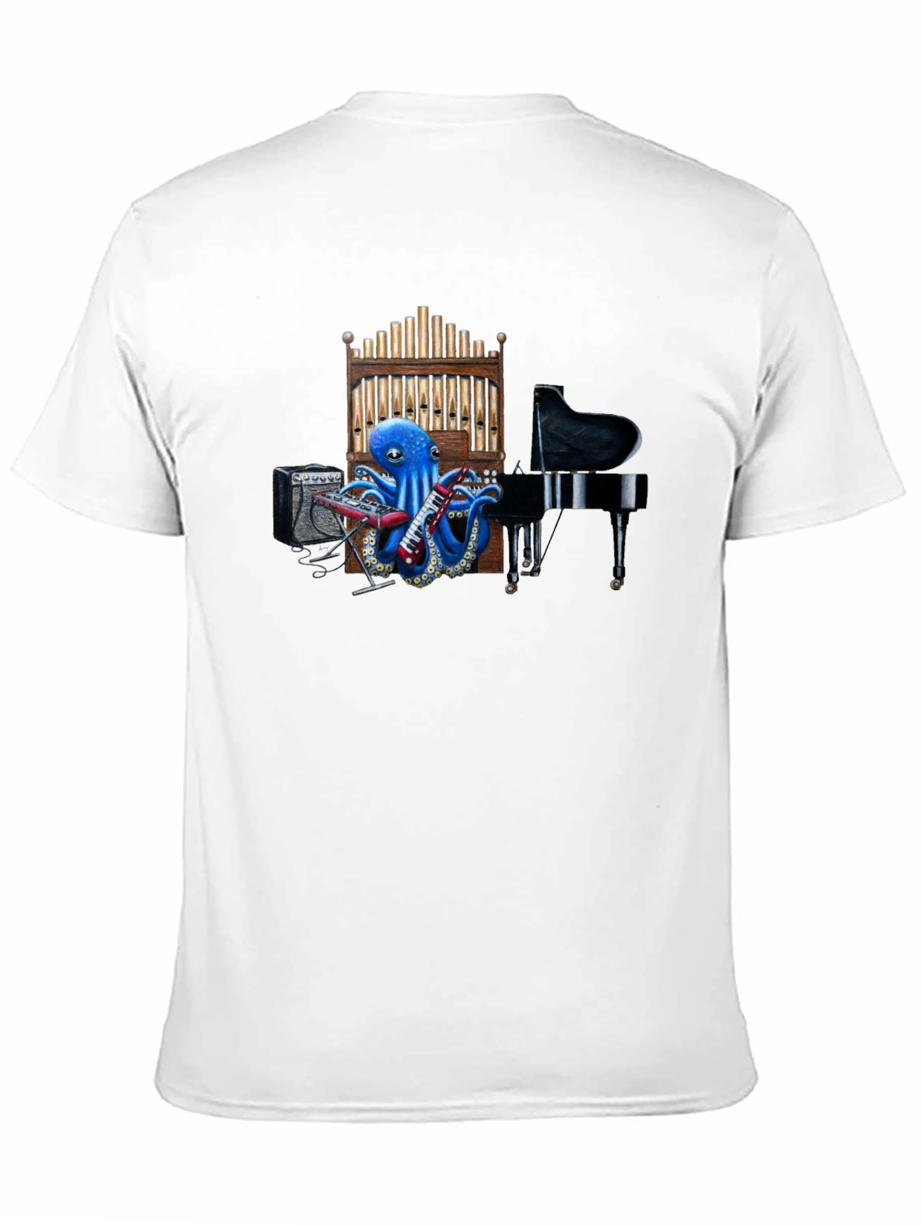 Black Octopus Musician Graphic Tee - Black view 11