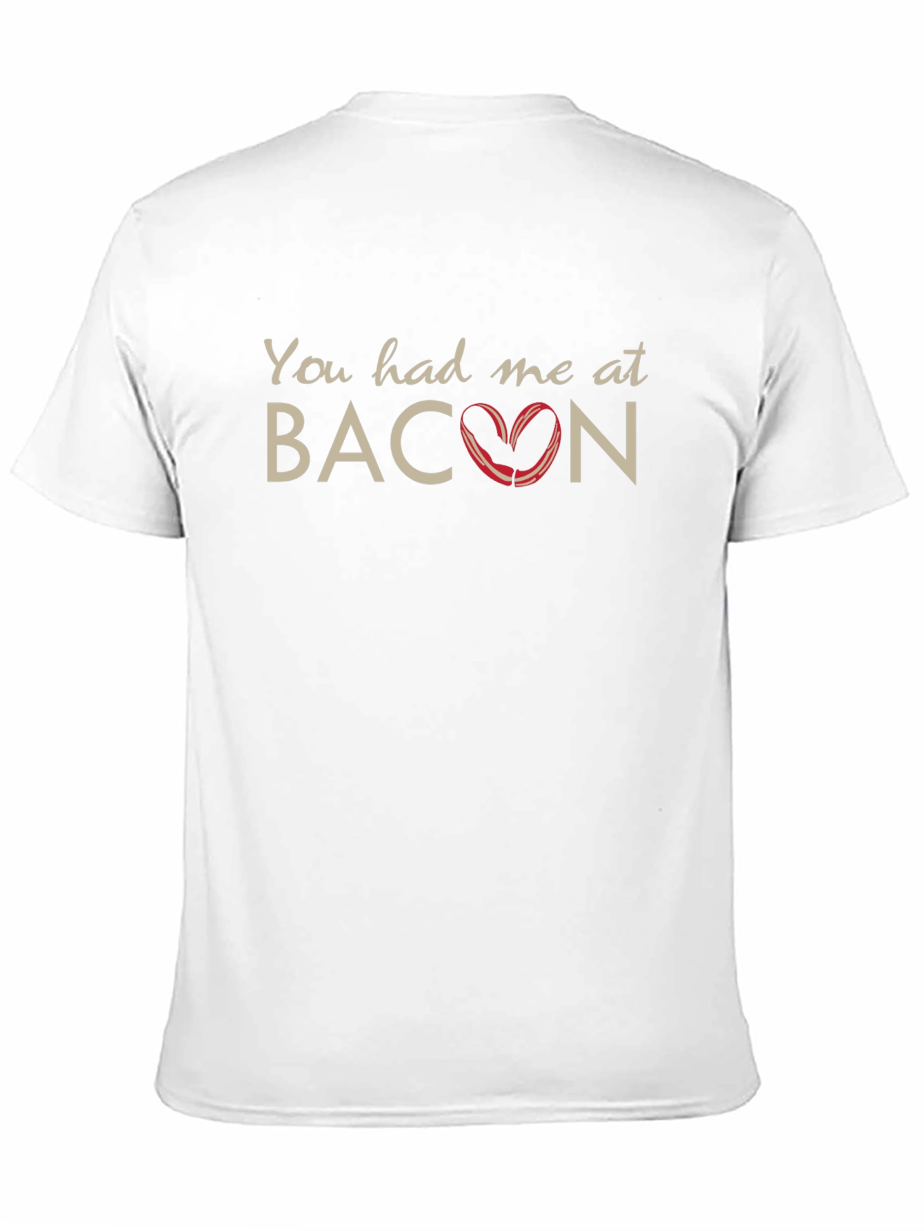 Black Bacon Lover's Graphic Tee - "You Had Me at Bacon" T-Shirt view 11