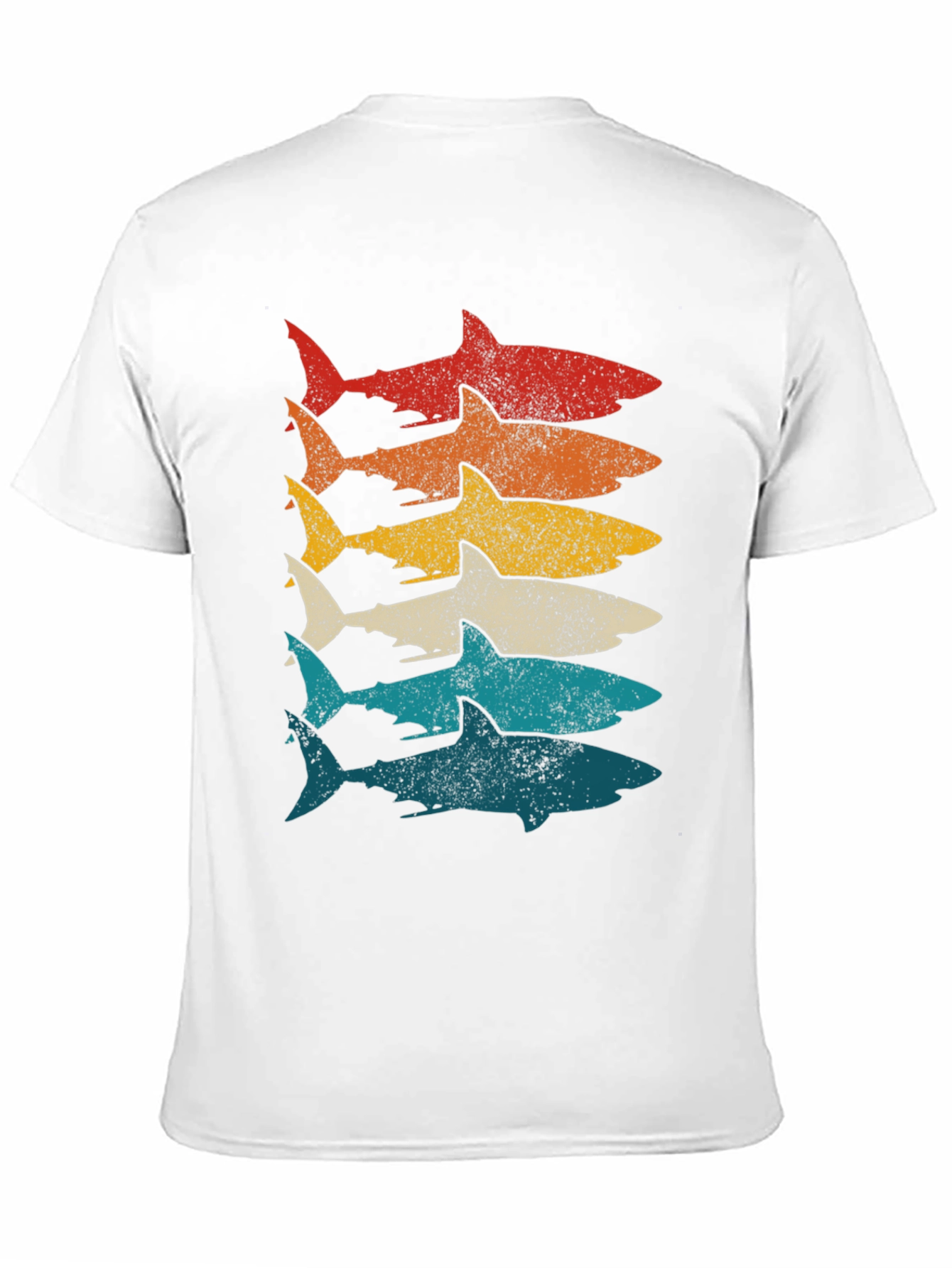 Black Retro Shark Stack Graphic Tee view 11