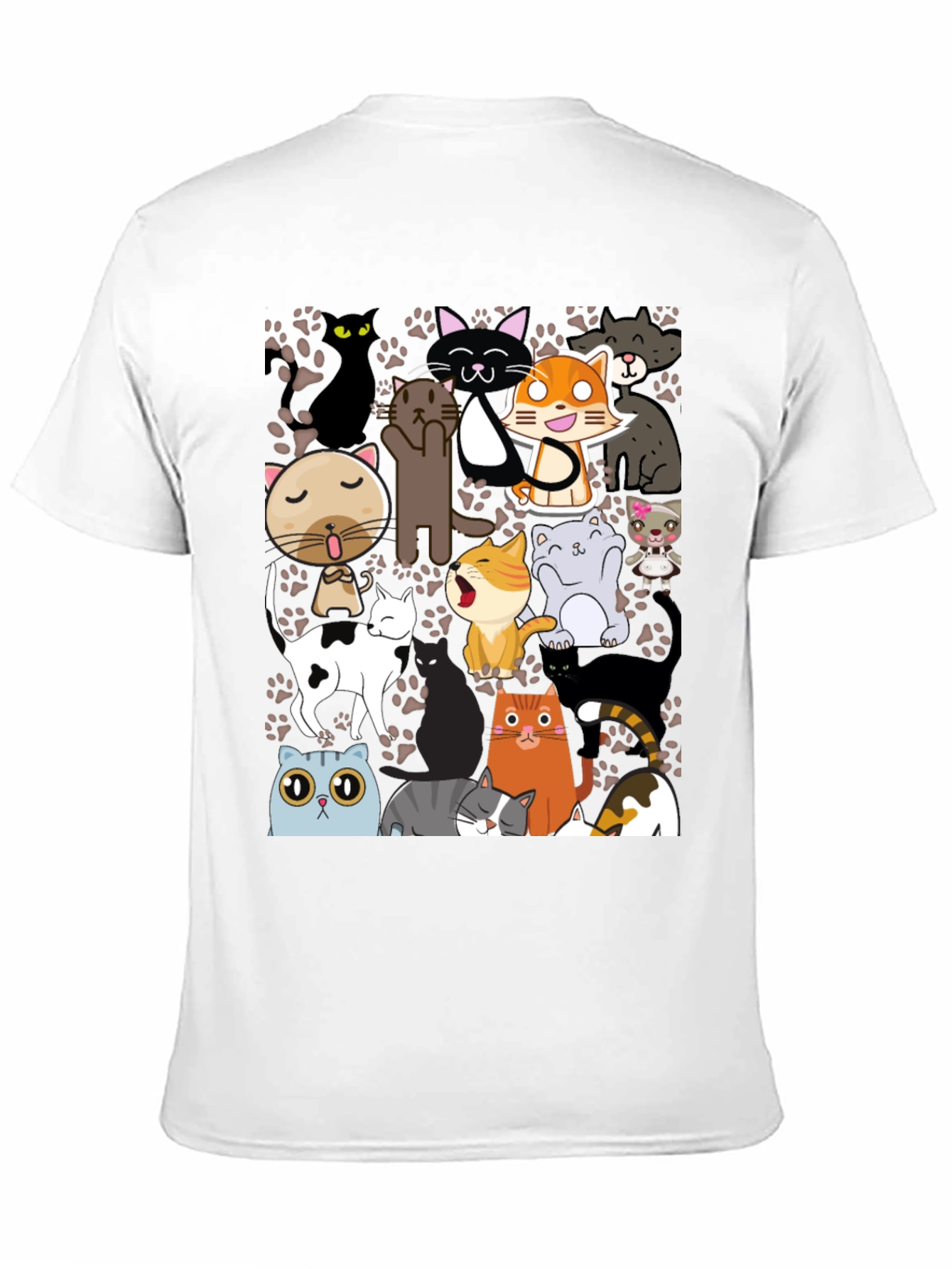 Black Cartoon Cats Graphic T-Shirt view 11