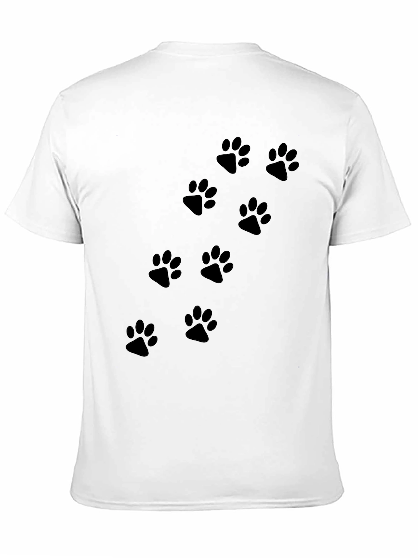 Black Black Paw Print Crew Neck T-Shirt view 11