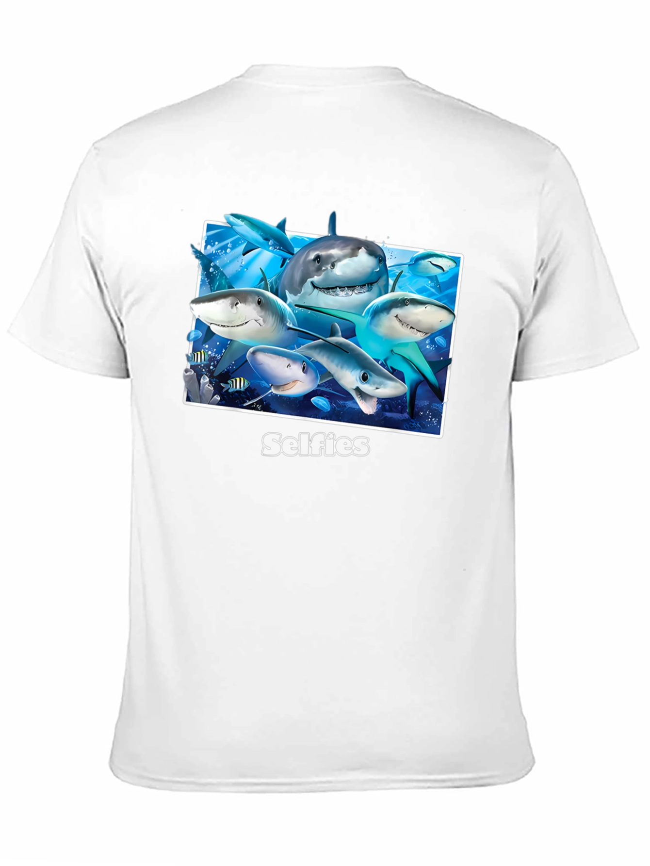 Black Shark Selfies Graphic T-Shirt - Unique Ocean Humor Tee view 11