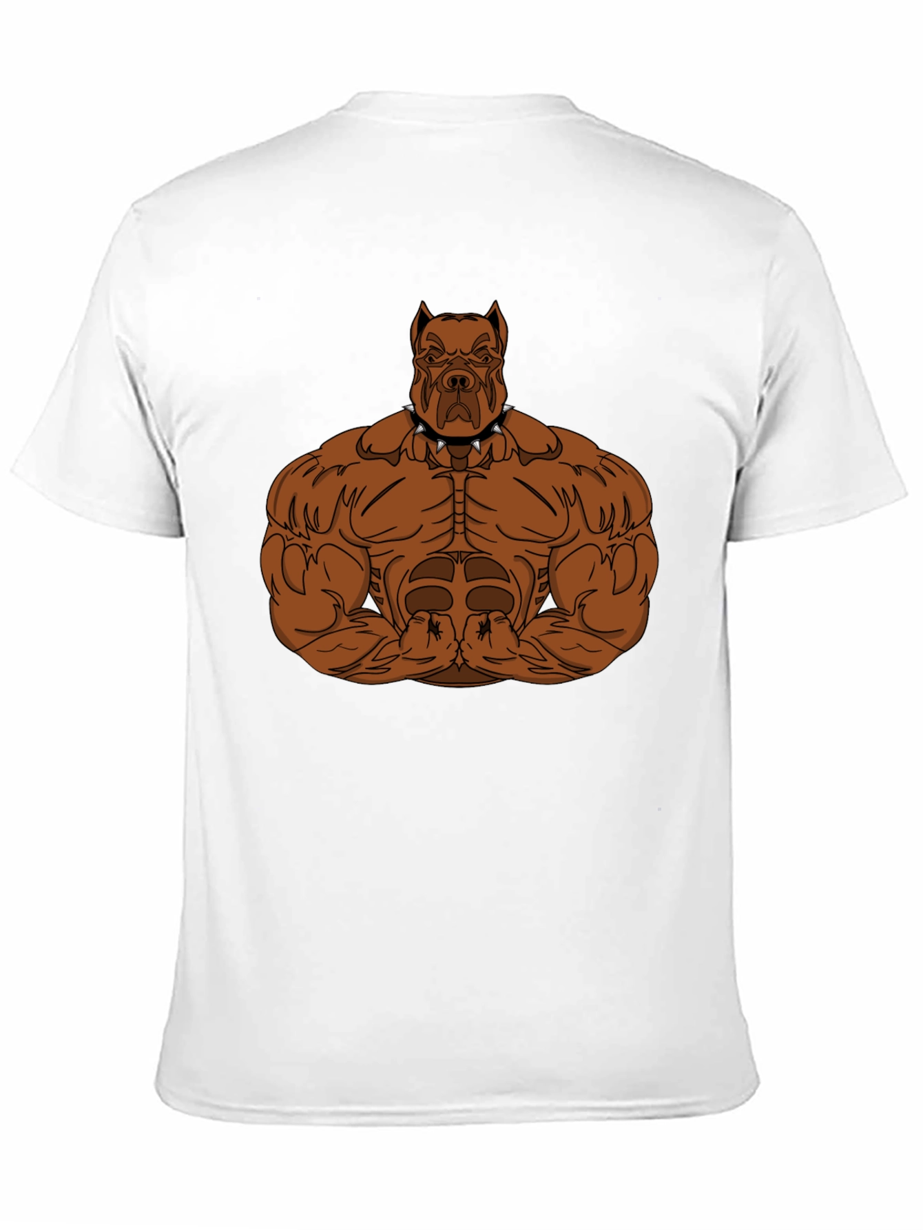 Black Muscular Dog Graphic Tee - Black Cotton T-Shirt view 11