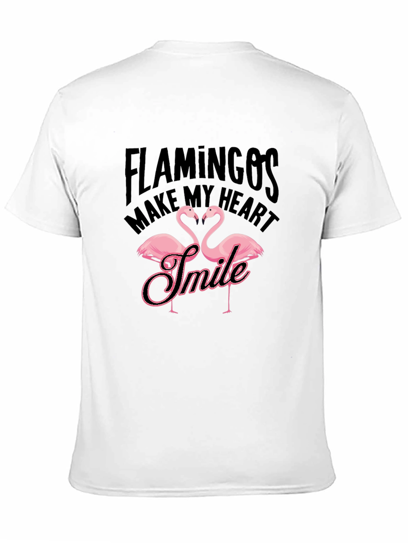 Black Flamingos Make My Heart Smile Black T-Shirt view 11