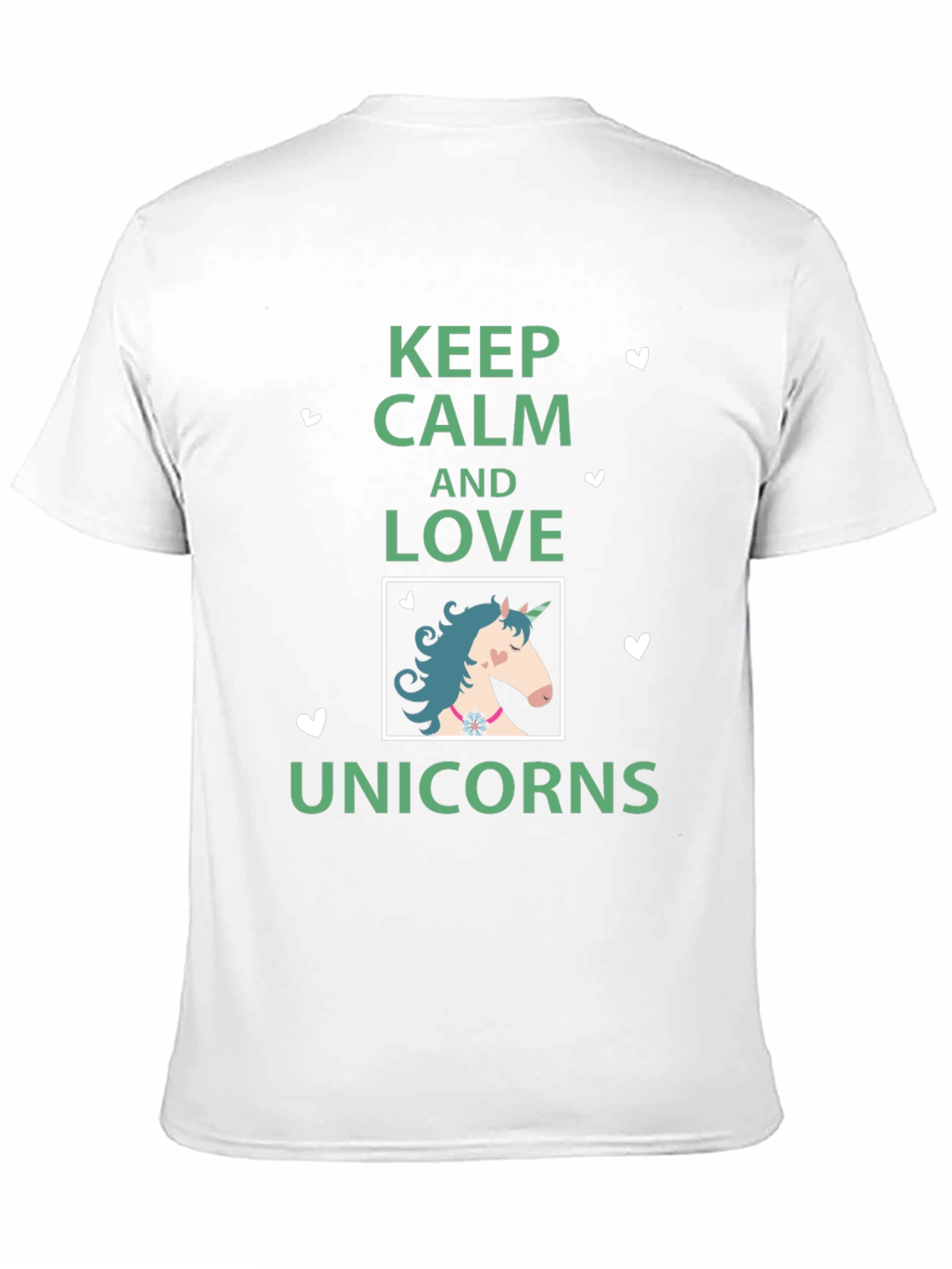 Black Keep Calm & Love Unicorns Graphic T-Shirt view 11