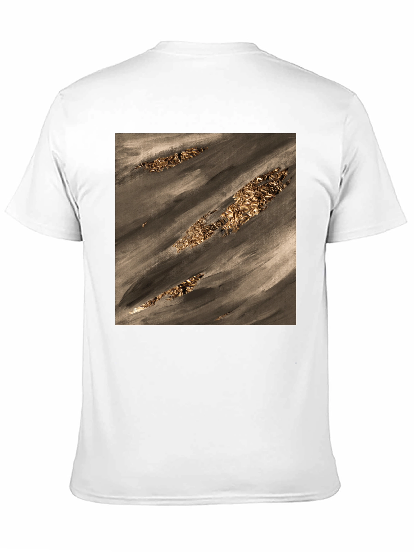 Black Abstract Gold Foil Art Black T-Shirt view 11