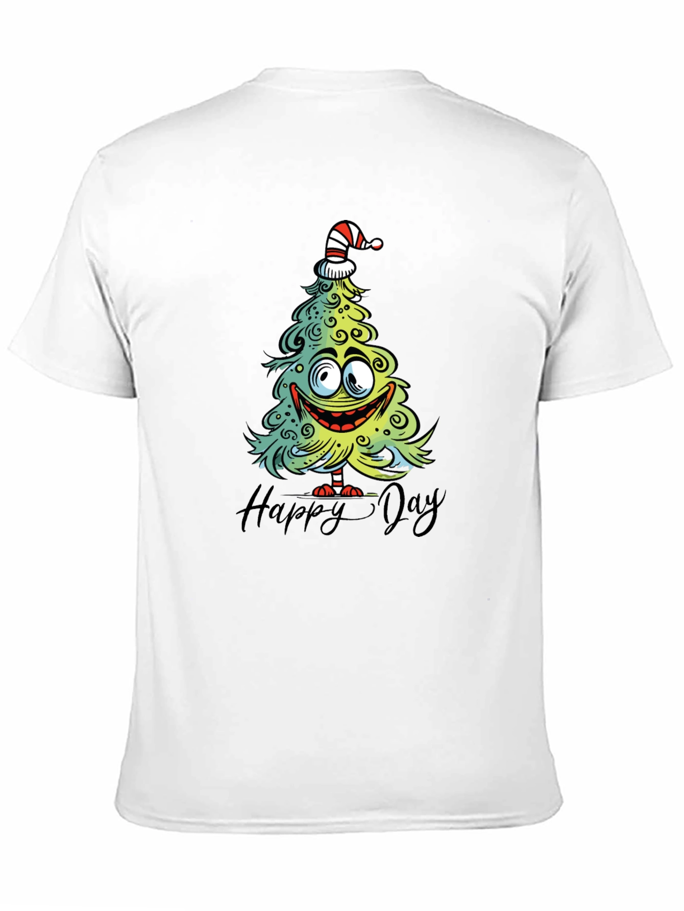 Black Funny Christmas Tree Graphic Tee - Happy Day Shirt view 11