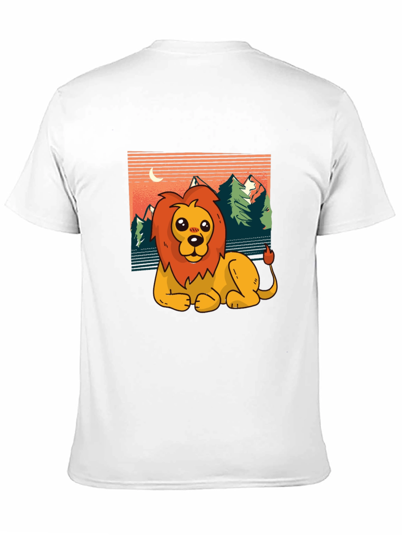 Black Cute Lion Graphic Tee - Men's Black T-Shirt view 11