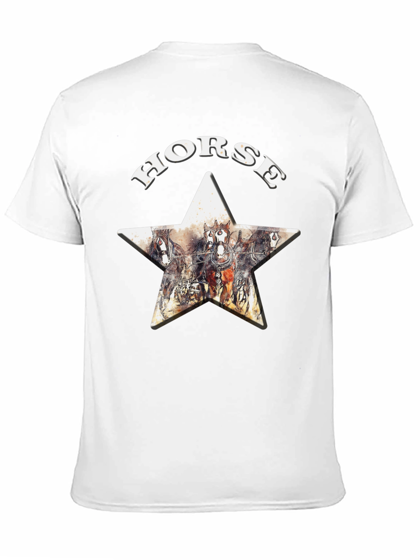 Black Horse Star Graphic Print T-Shirt view 11