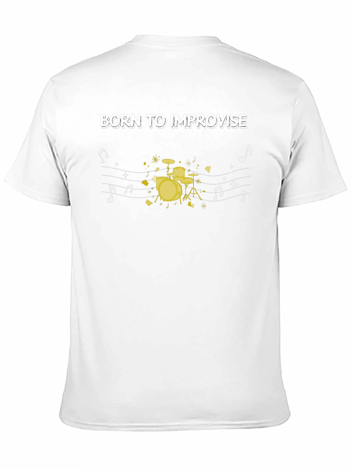 Black Born To Improvise Drum Kit Black T-Shirt view 11