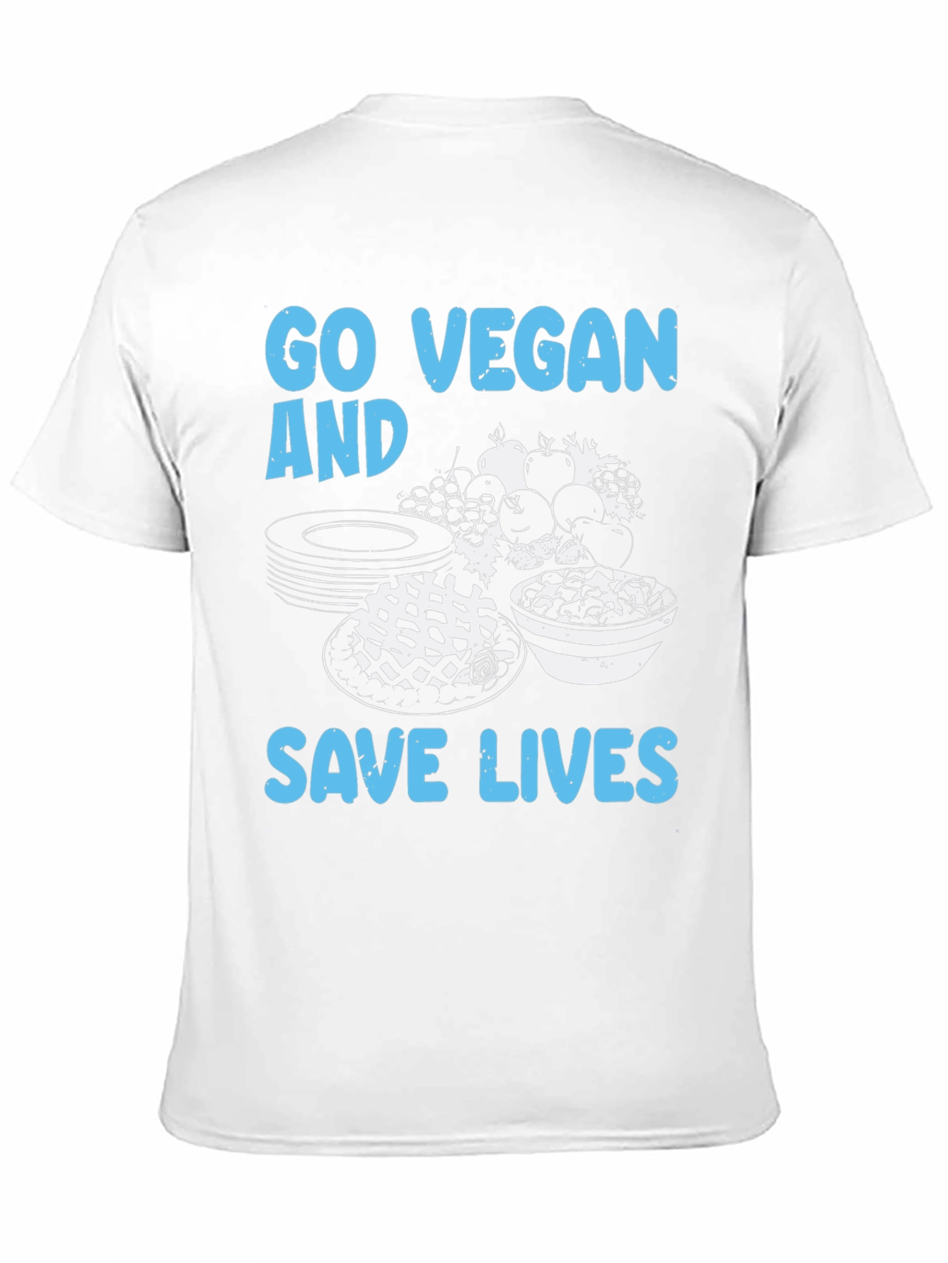 Black Go Vegan Save Lives T-Shirt view 11