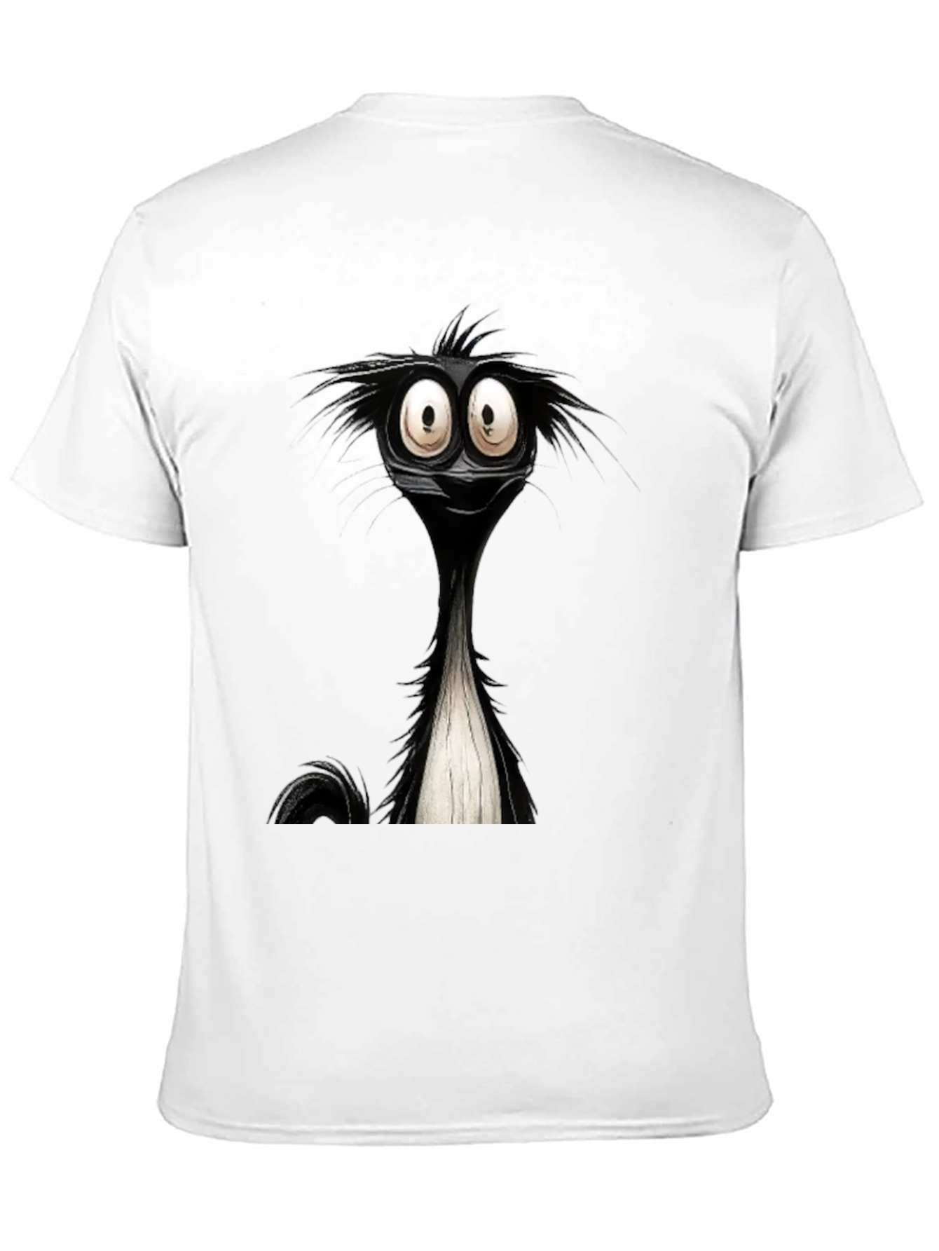 Black Cartoon Skunk Graphic Black T-Shirt view 11