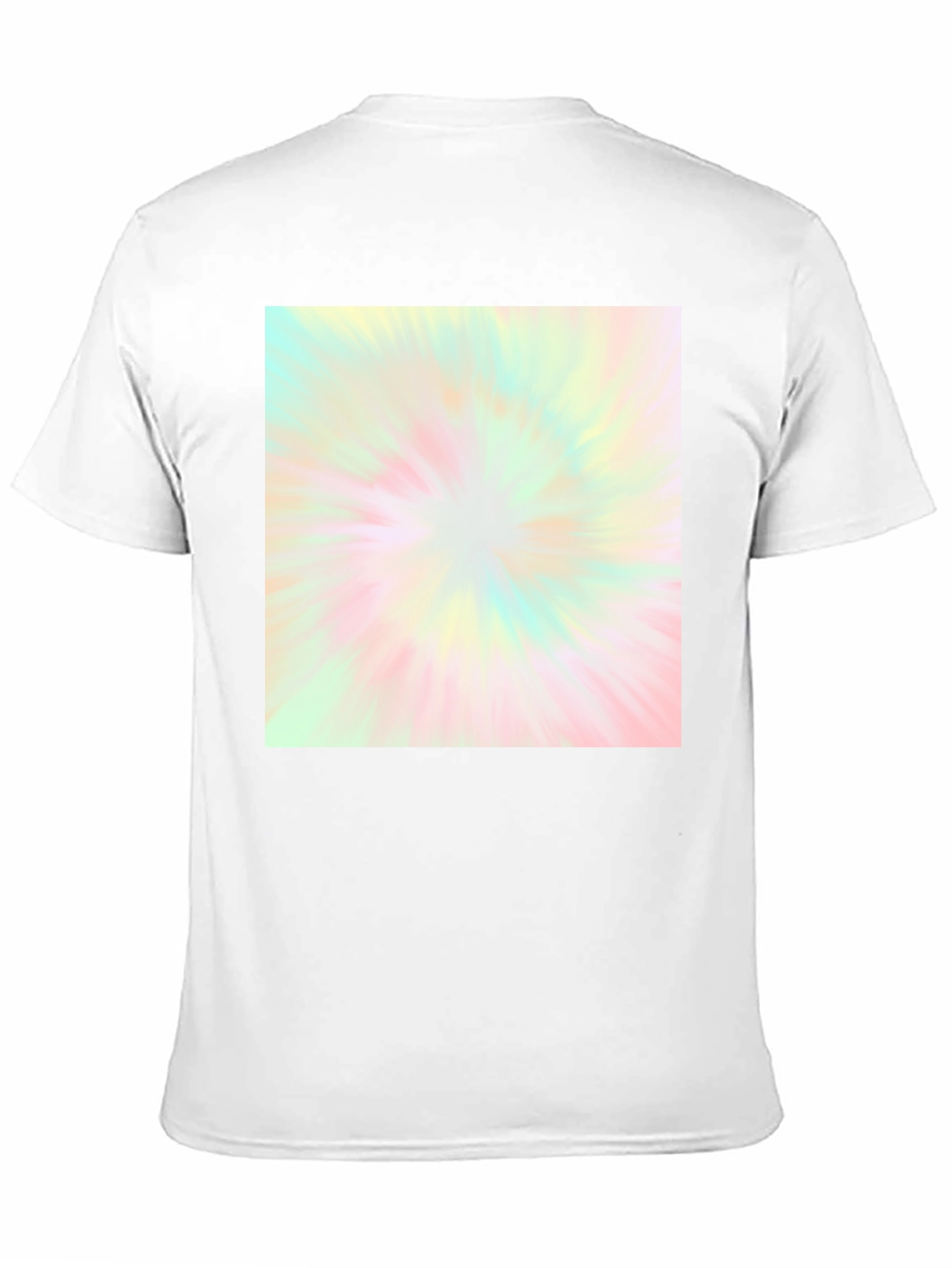 Black Unisex Black T-Shirt with Pastel Tie-Dye Burst Design view 11